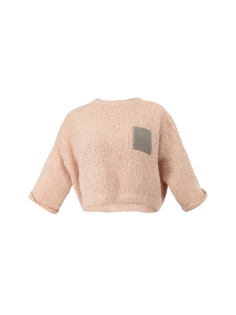 Brunnello Cucinelli Cashmere Pink Alpaca Monili Pocket Sweater