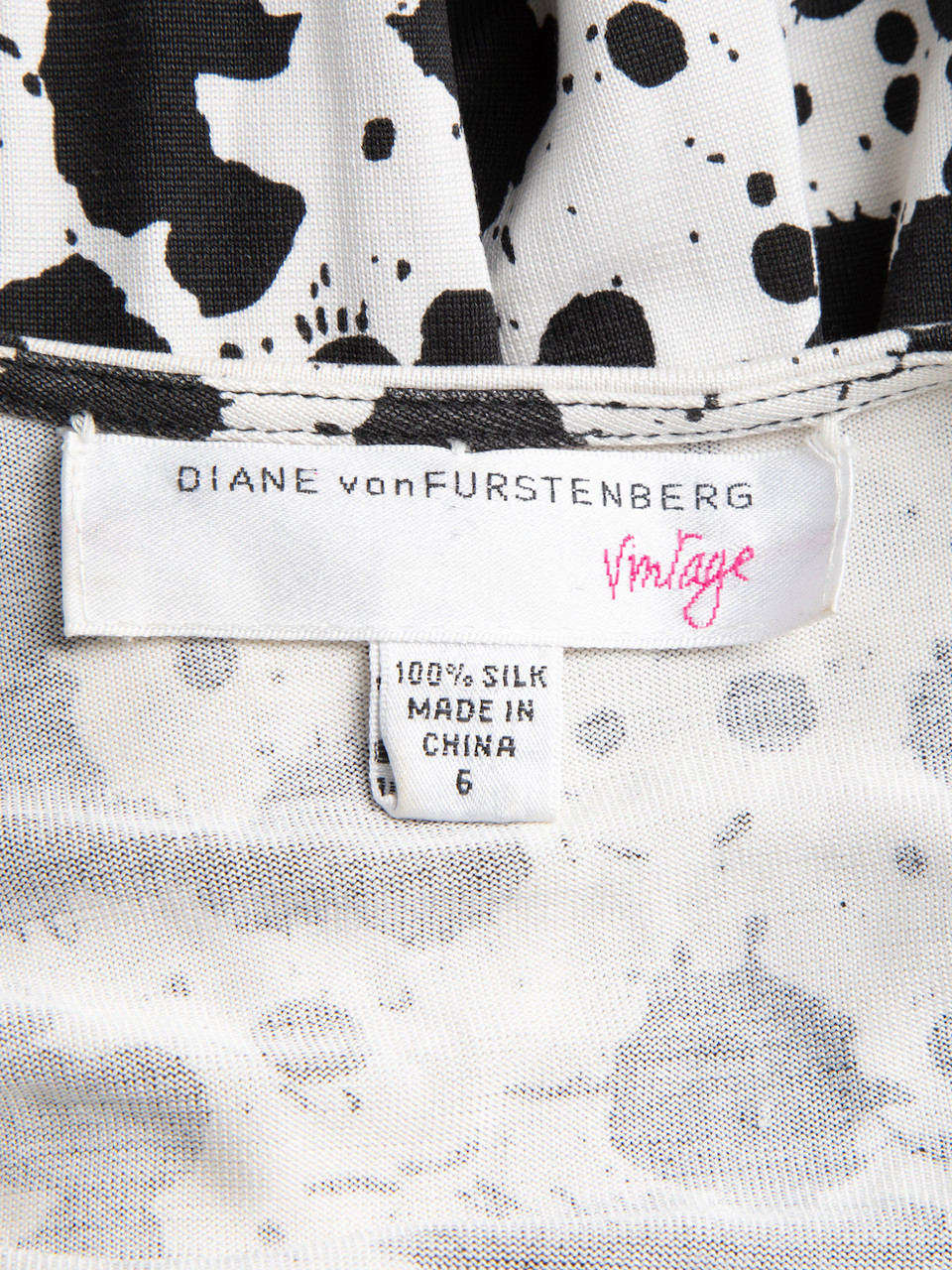 Diane Von Furstenberg Vintage Patterned 3/4 Sleeve Wrap Dress