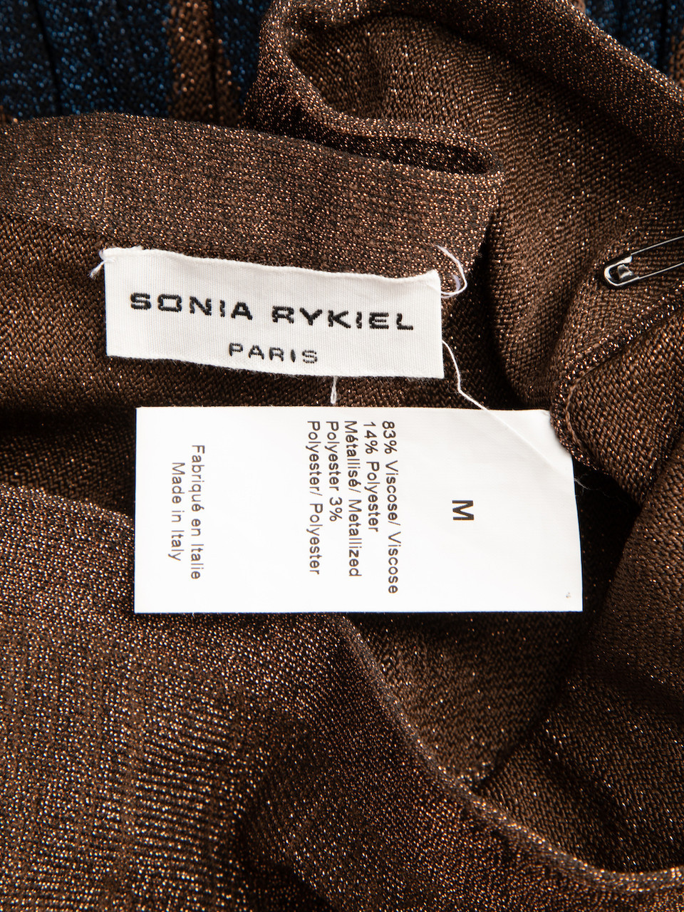 Sonia Rykiel Metallic Patterned Pleat Midi Skirt