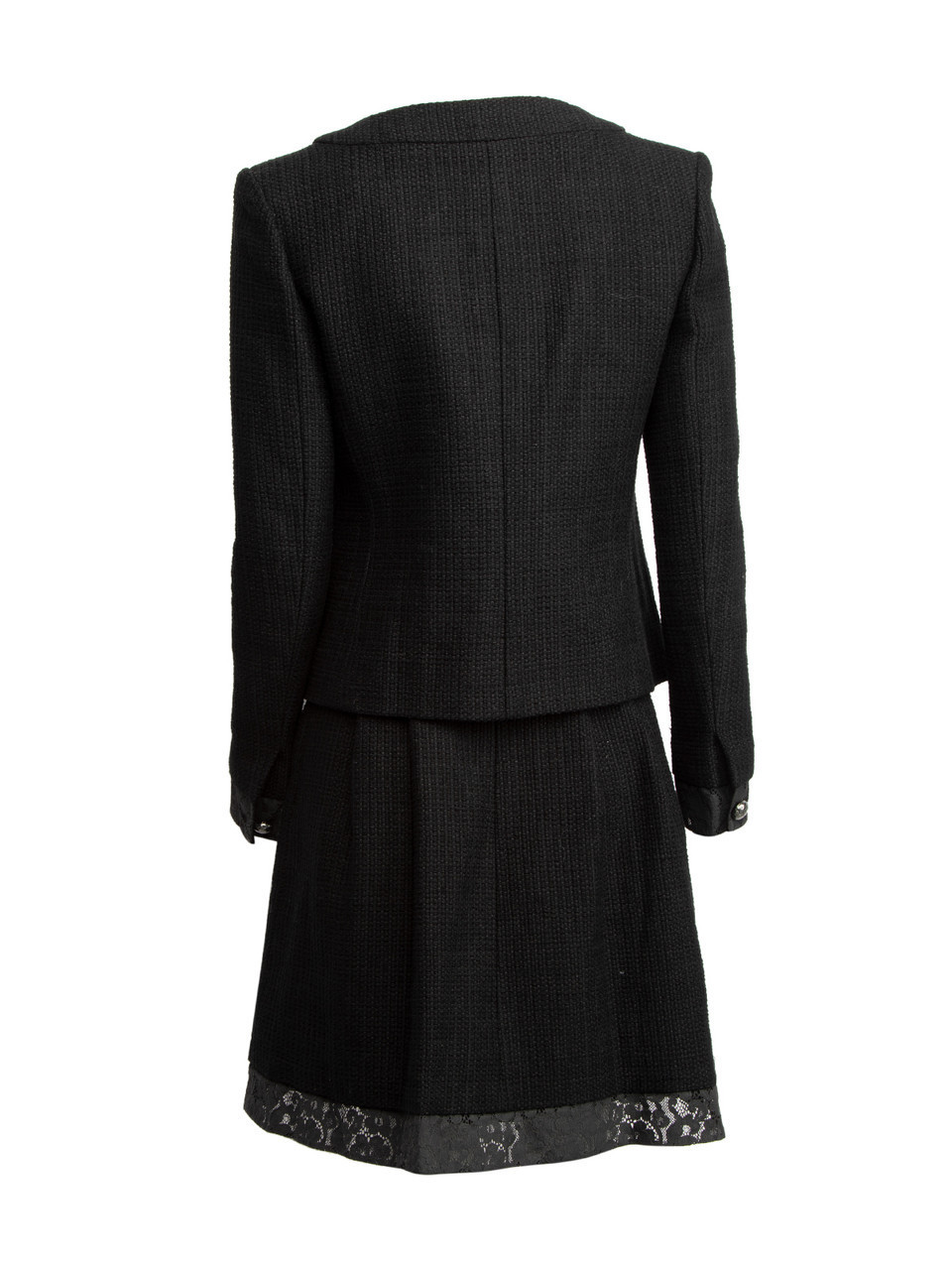 Used Chanel Black Vintage Asymmetric Two-Piece Suit