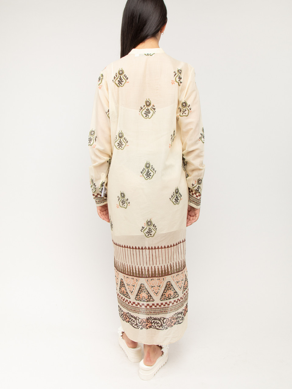 Dior Beige Ethnic Pattern Shirt Dress