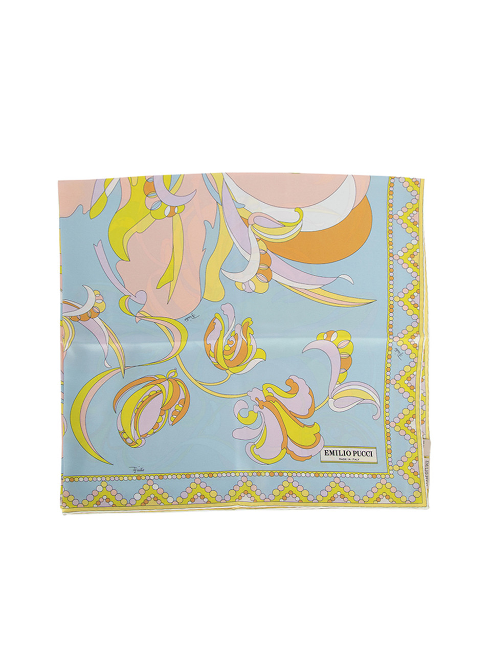 Emilio Pucci Abstract Floral Pattern Silk Scarf