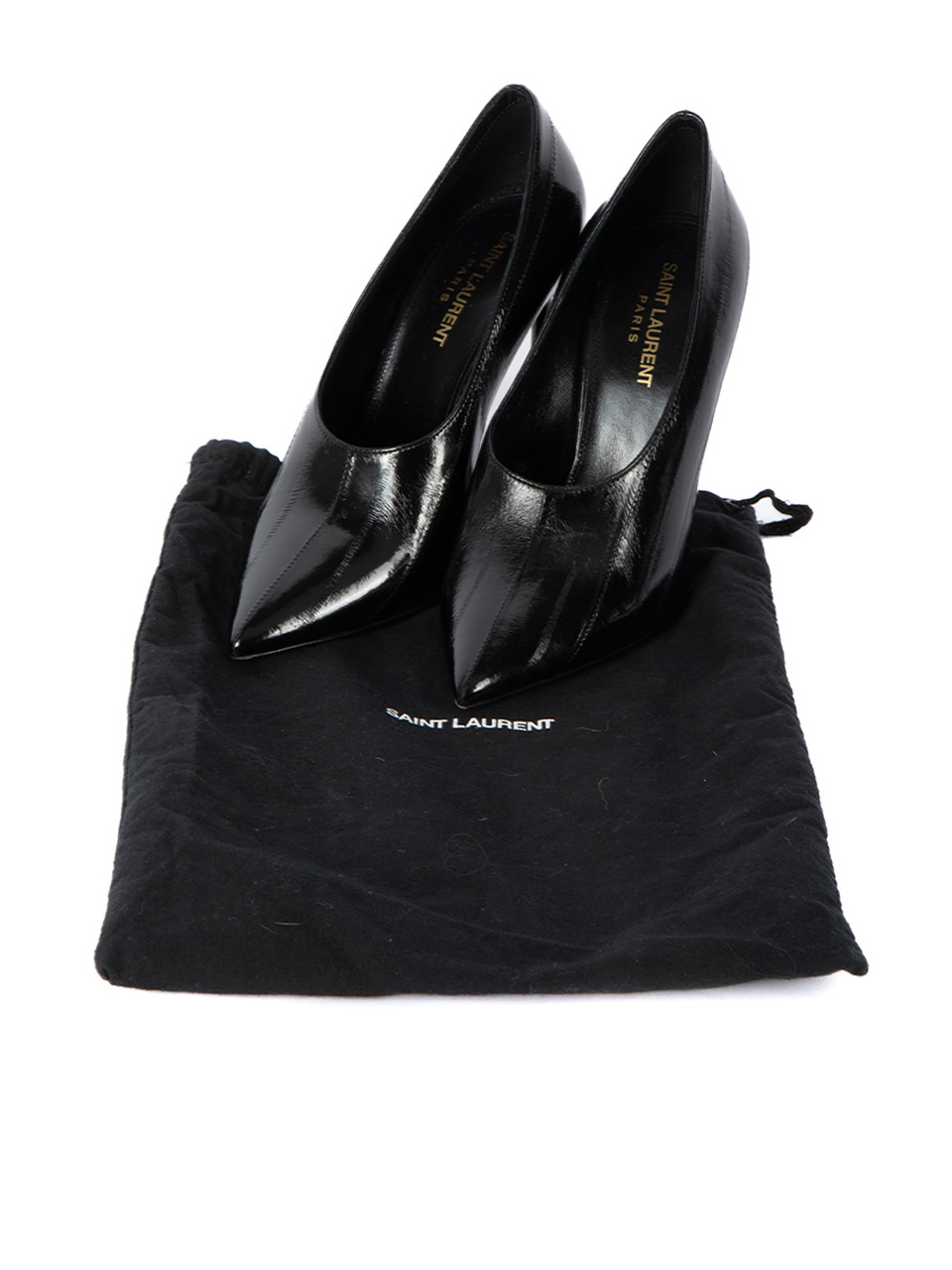 Saint Laurent Black Eel Leather Knife Heels