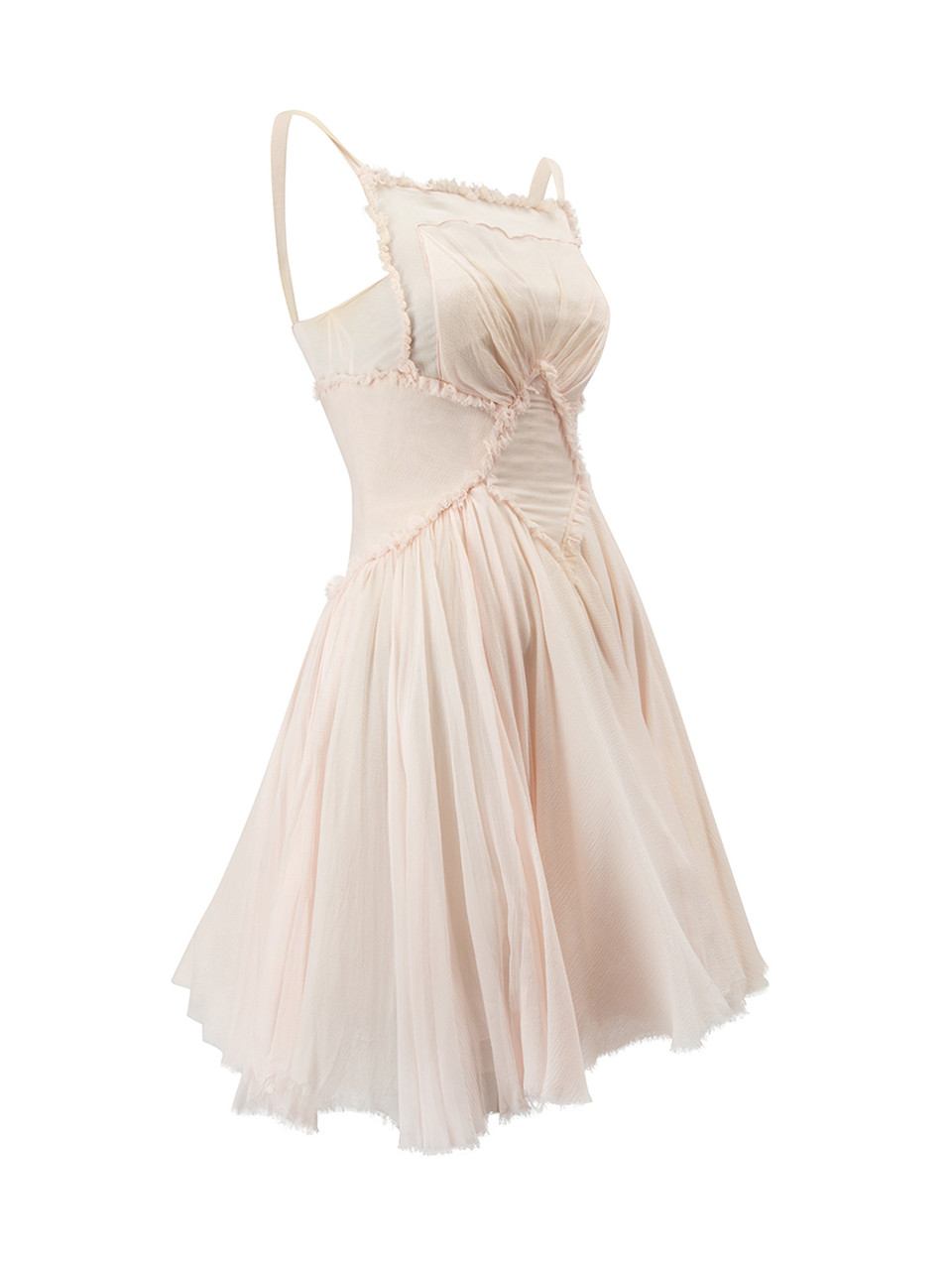 Chanel Pink Sleeveless Raw Edge Mini Dress