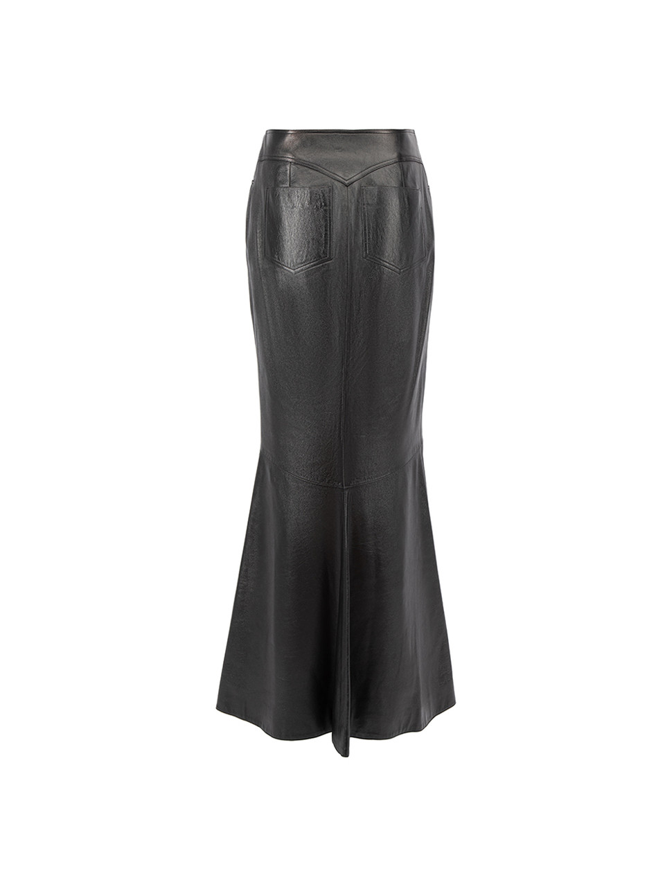 Chanel Vintage Black Leather Straight Skirt