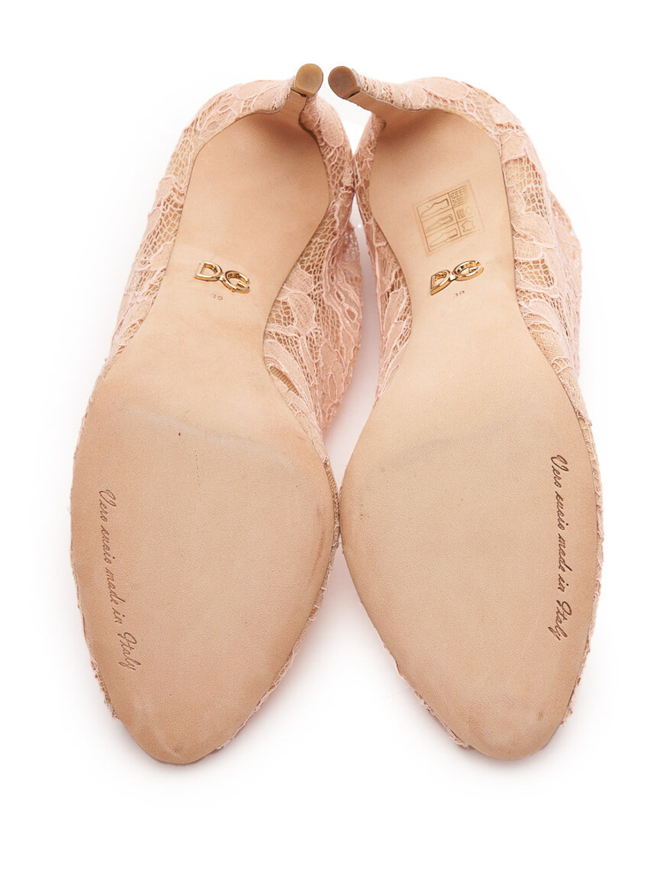 Women Dolce & Gabbana Lace Open-Toe Ankle Heels - Pink Size UK 6 US 9 EU 39