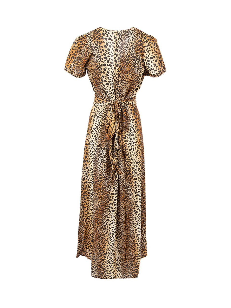 Melissa Odabash Leopard Print Deep V Midi Dress