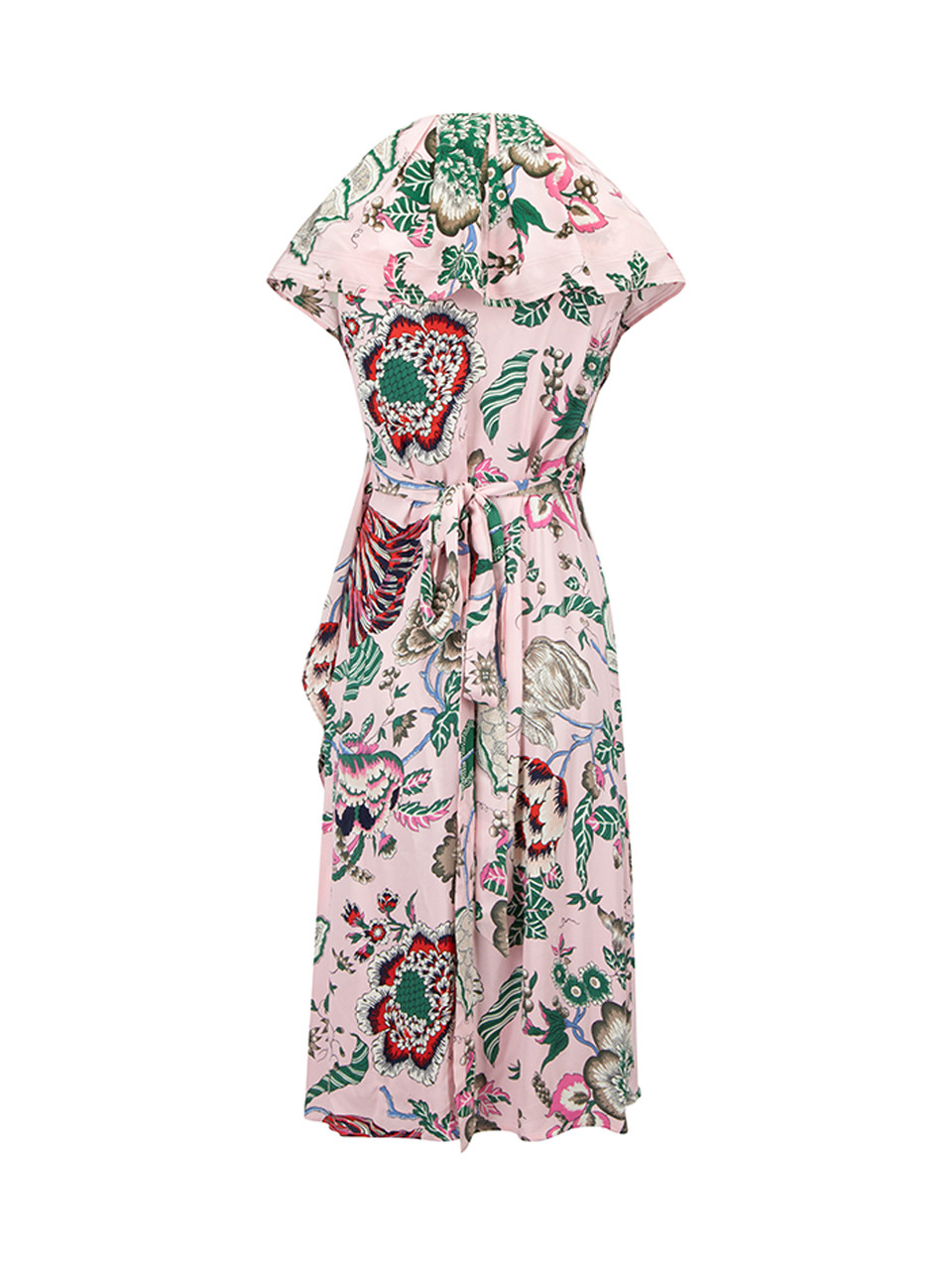 Tory Burch Pink Floral Print Wrap Knee Length Dress