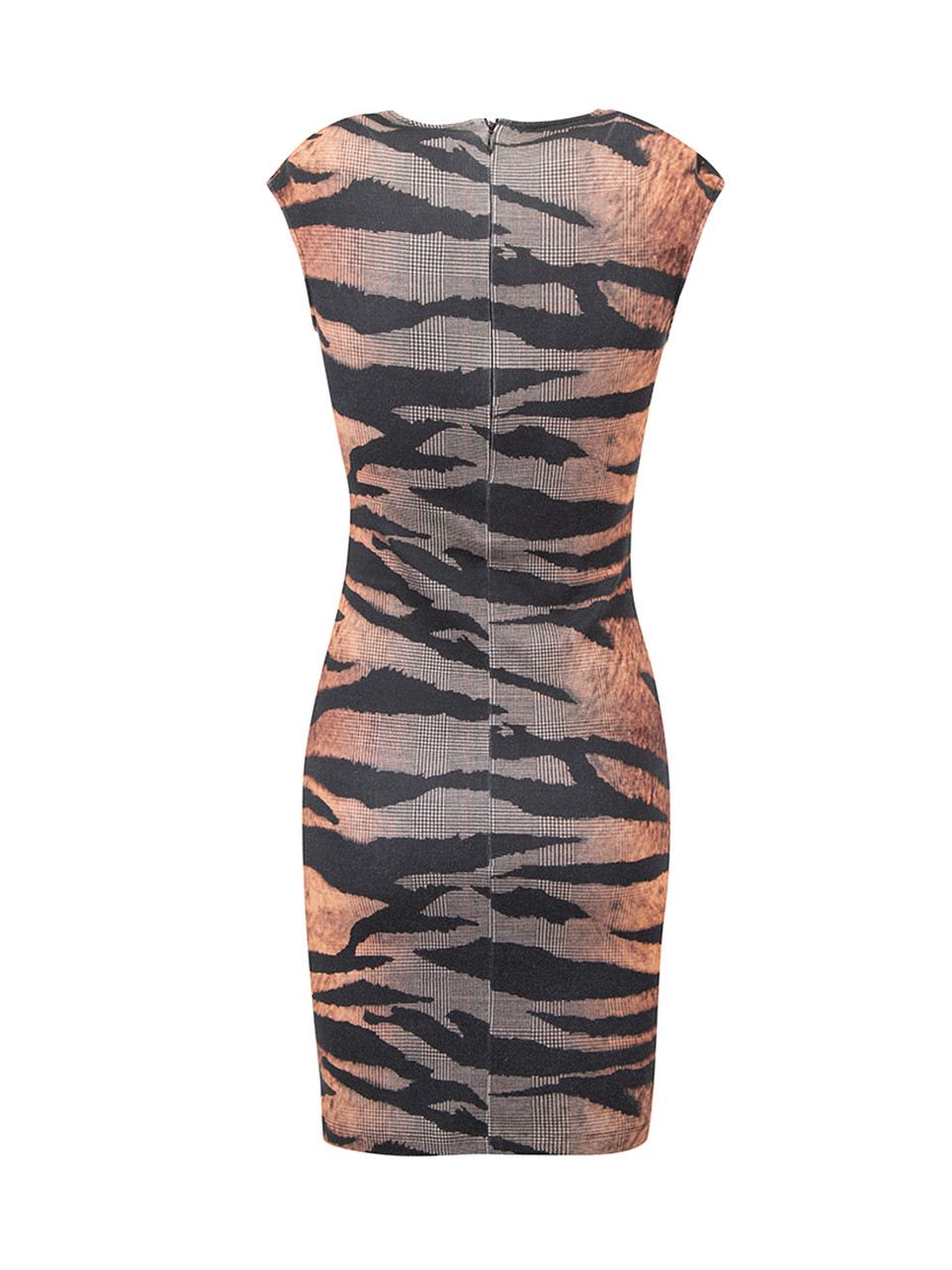 Alexander McQueen McQ Tiger Print Cap Sleeves Dress