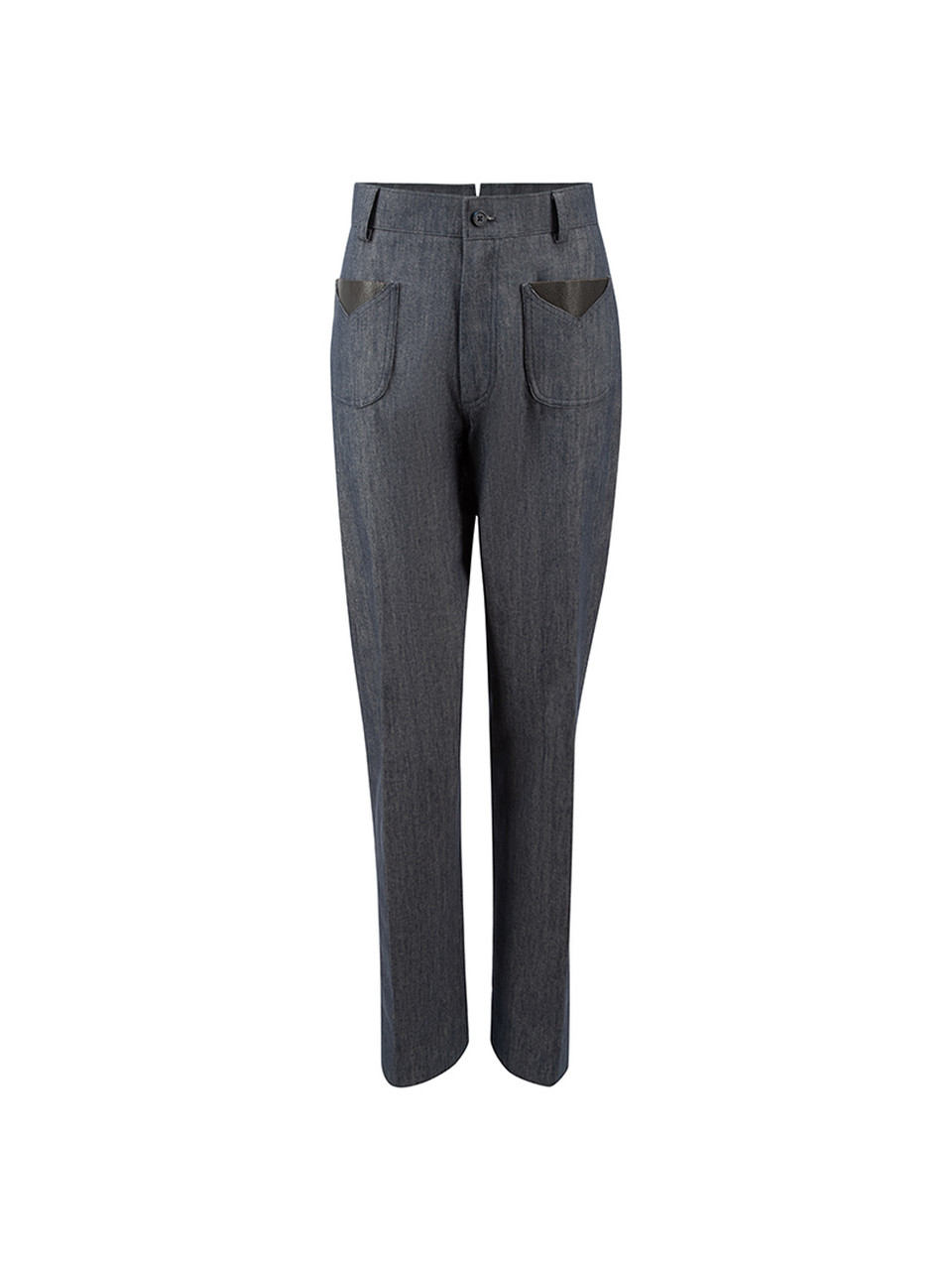 Sanne Grey Leather Accent Pocket Trousers