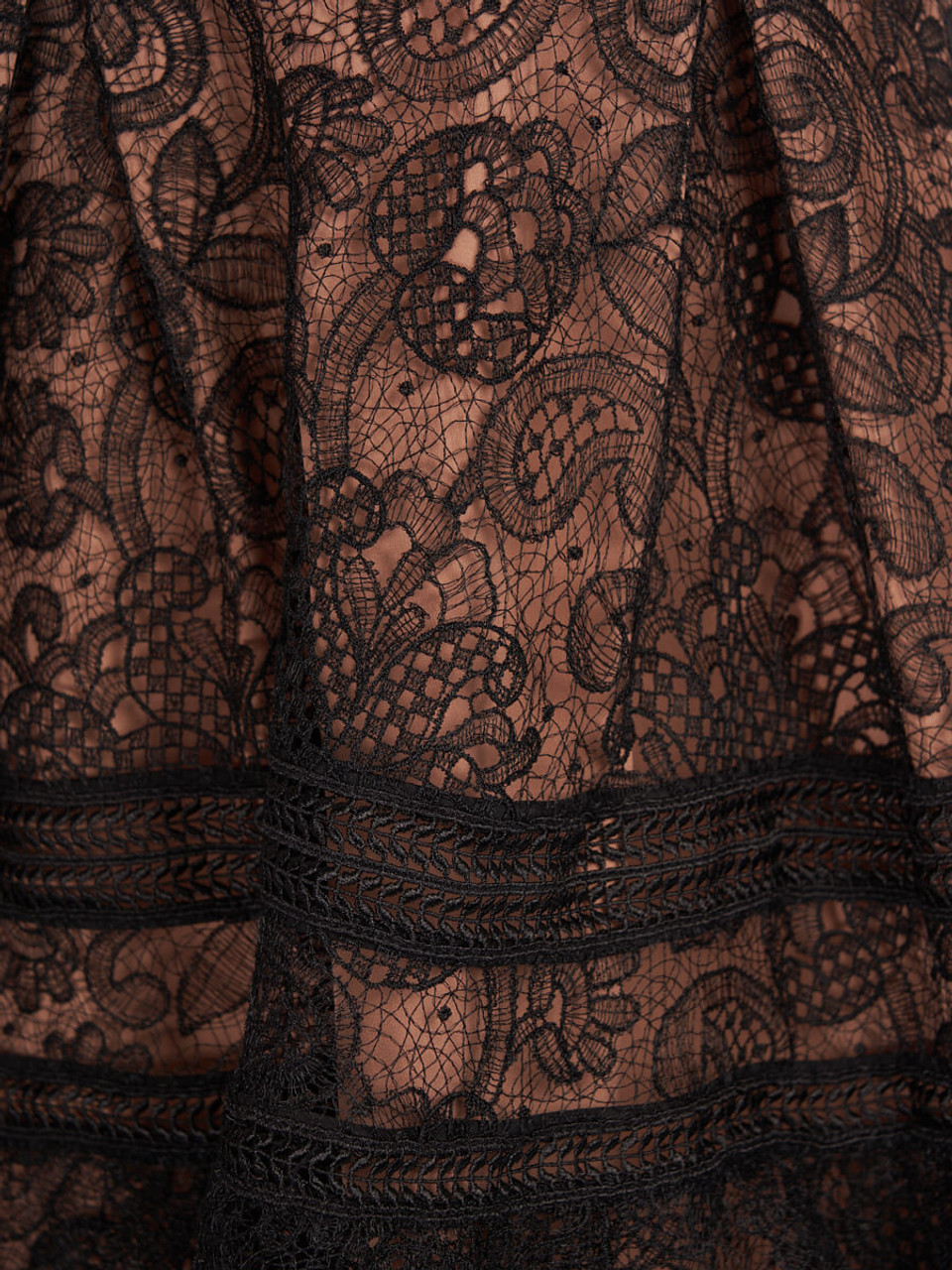 Women Self-Portrait Lace Ruffle Dress - Black Size L UK 14 US 10