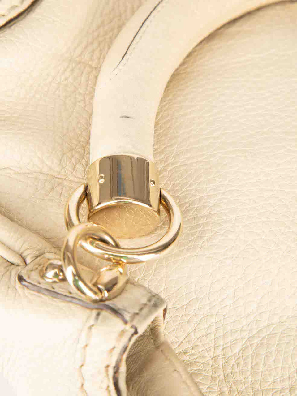 Gucci Cream Bamboo Tassel Handbag
