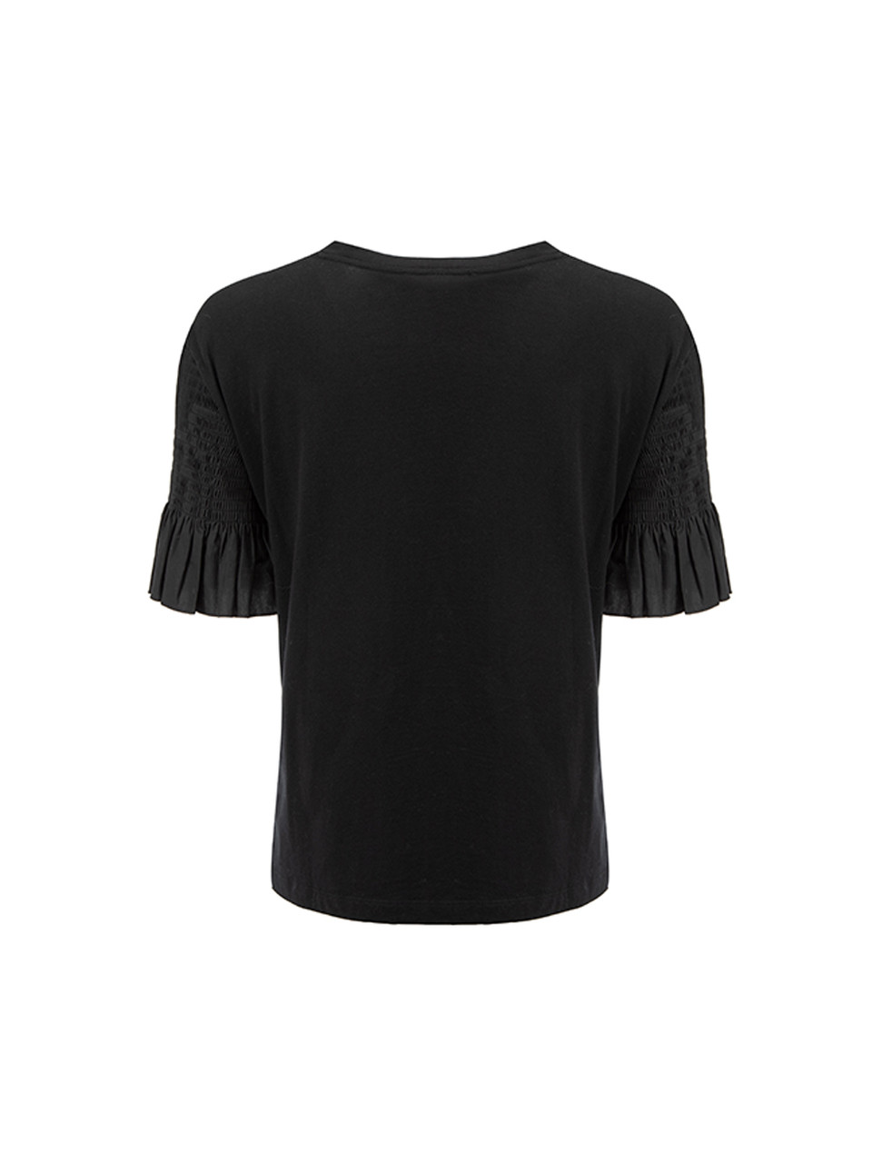 Second Hand Maje Black Loose Fit Shirring Detail T-shirt | CSD