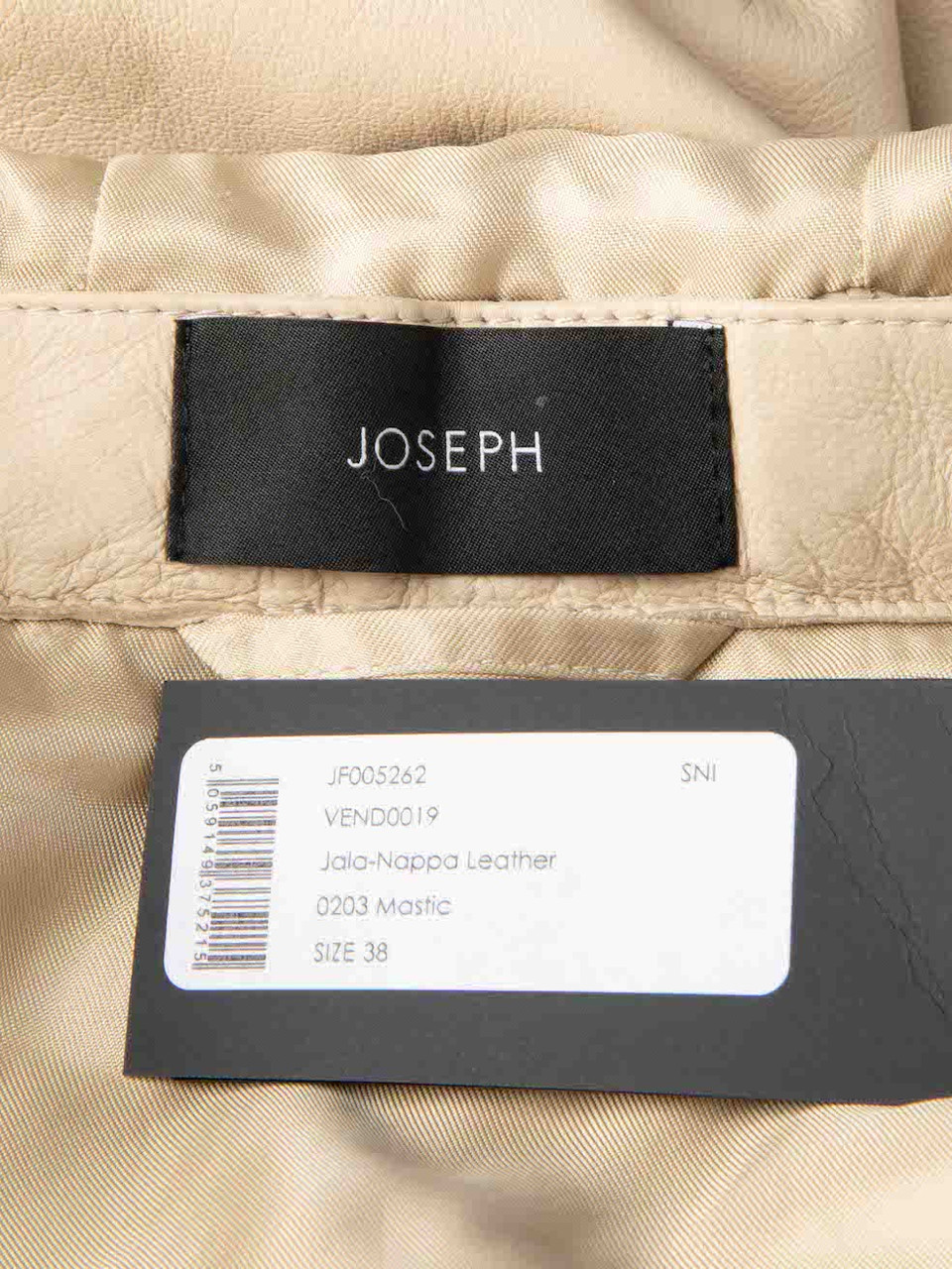 Joseph Beige Nappa Leather Belted Coat