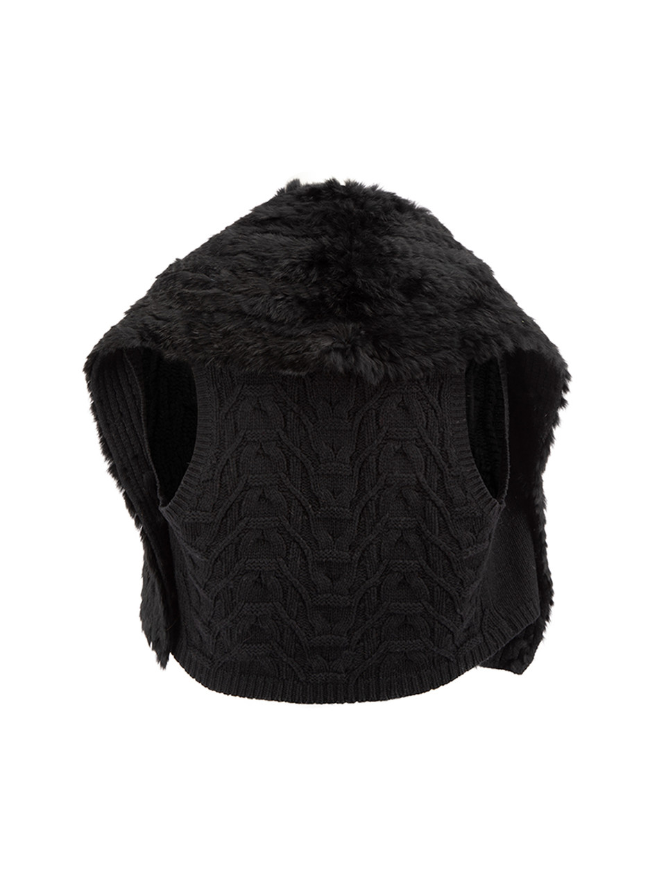 Marc Jacobs Marc by Marc Jacobs Black Rabbit Fur Knitted Gilet