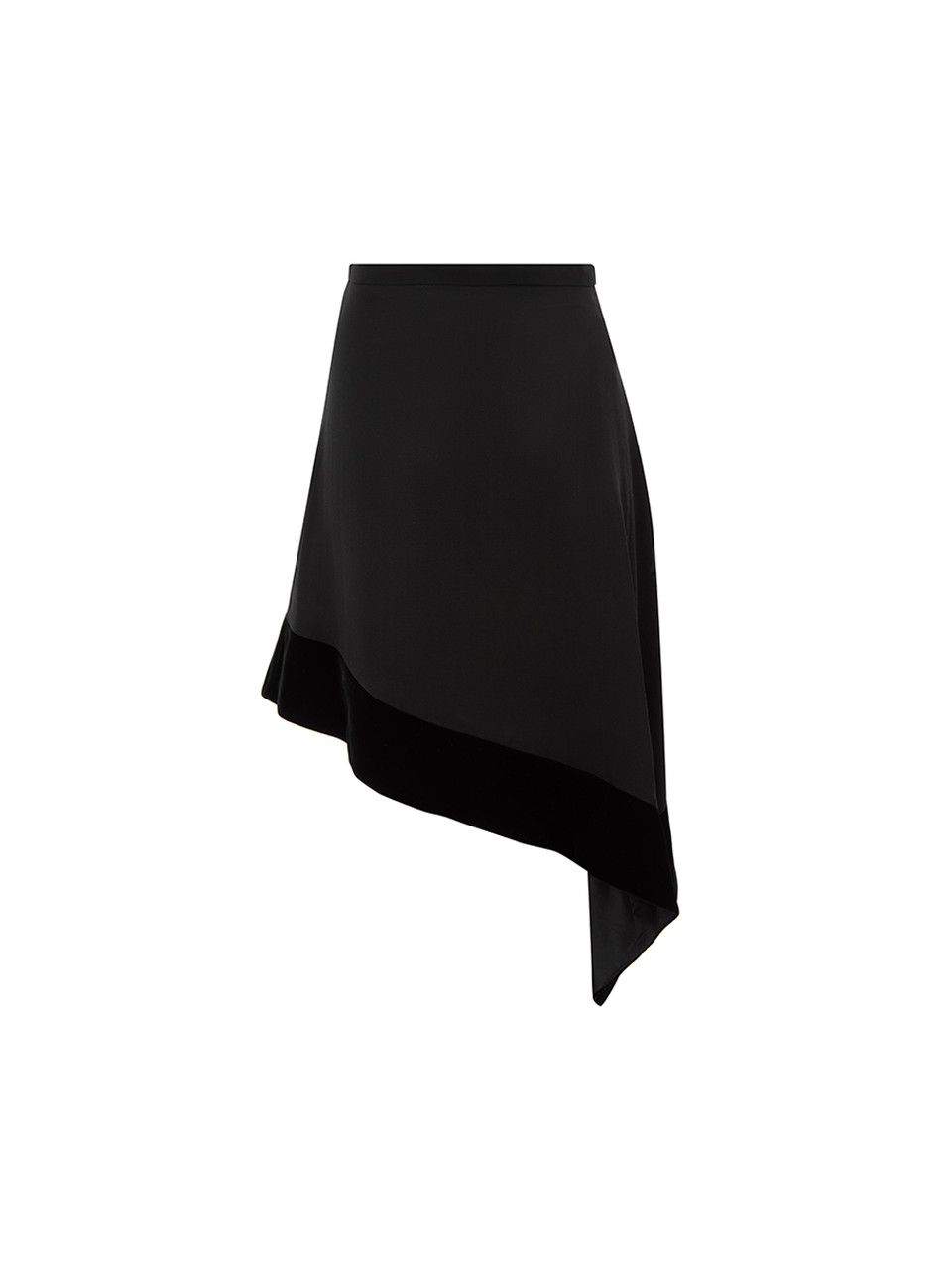 Lanvin Black Silk Asymmetric Mini Skirt