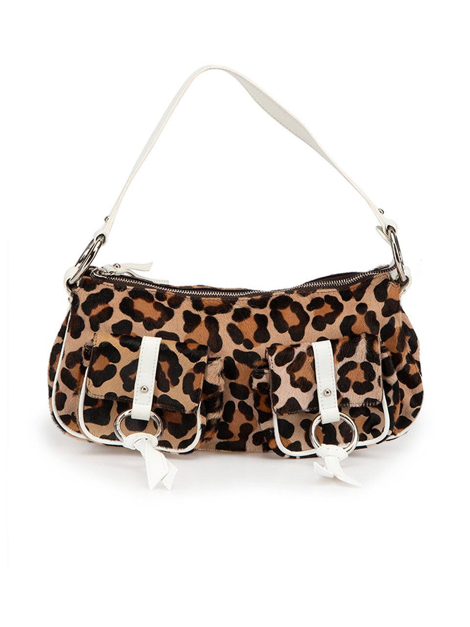Dolce & Gabbana Vintage Brown Pony Hair Leopard Print Shoulder Bag