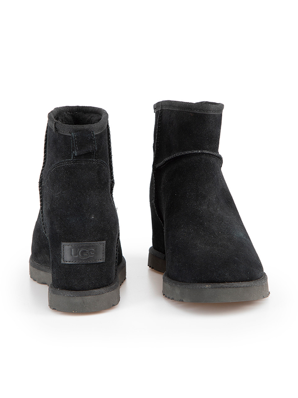 UGG Black Suede Shearling Lined Boots