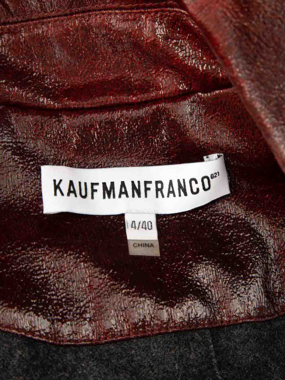 Kaufmanfranco Burgundy Faux Leather Long Trench Coat