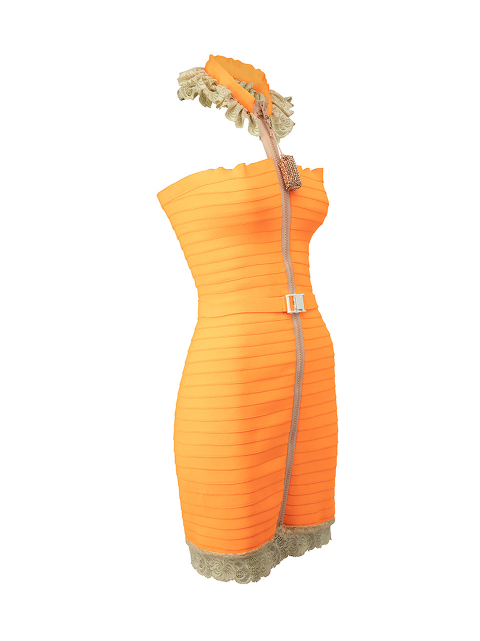 Christopher Kane Orange Spring 2007 Lace Accent Bandage Dress