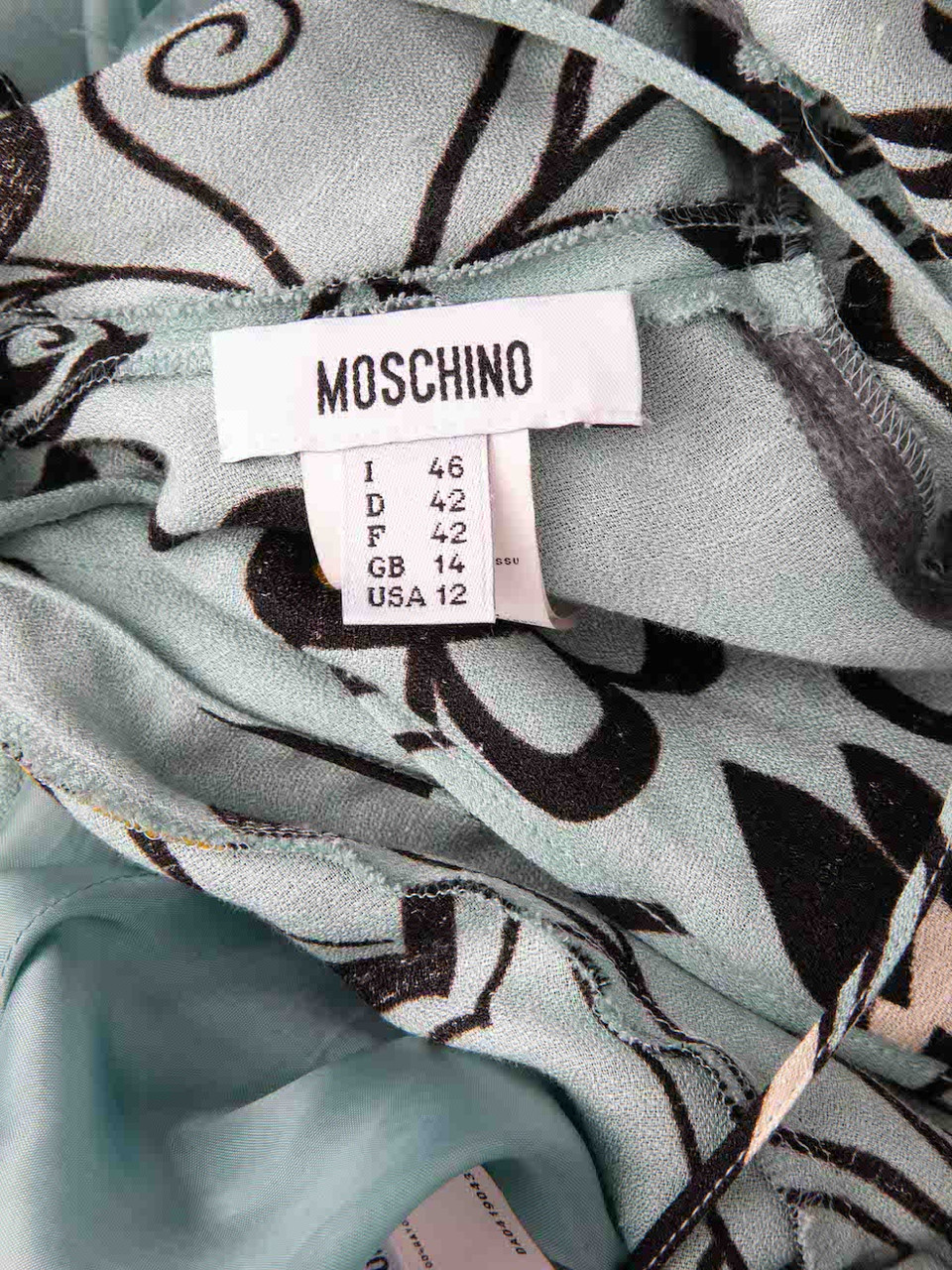 Moschino Blue Floral Print Cut Out Back Dress