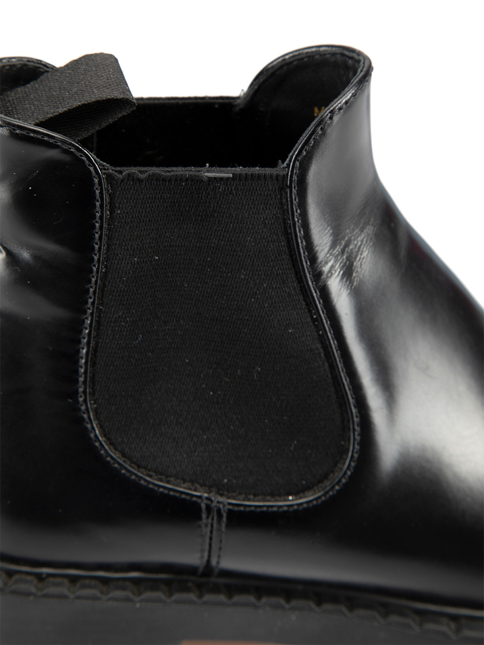 Prada Black Leather Round Toe Chelsea Boots