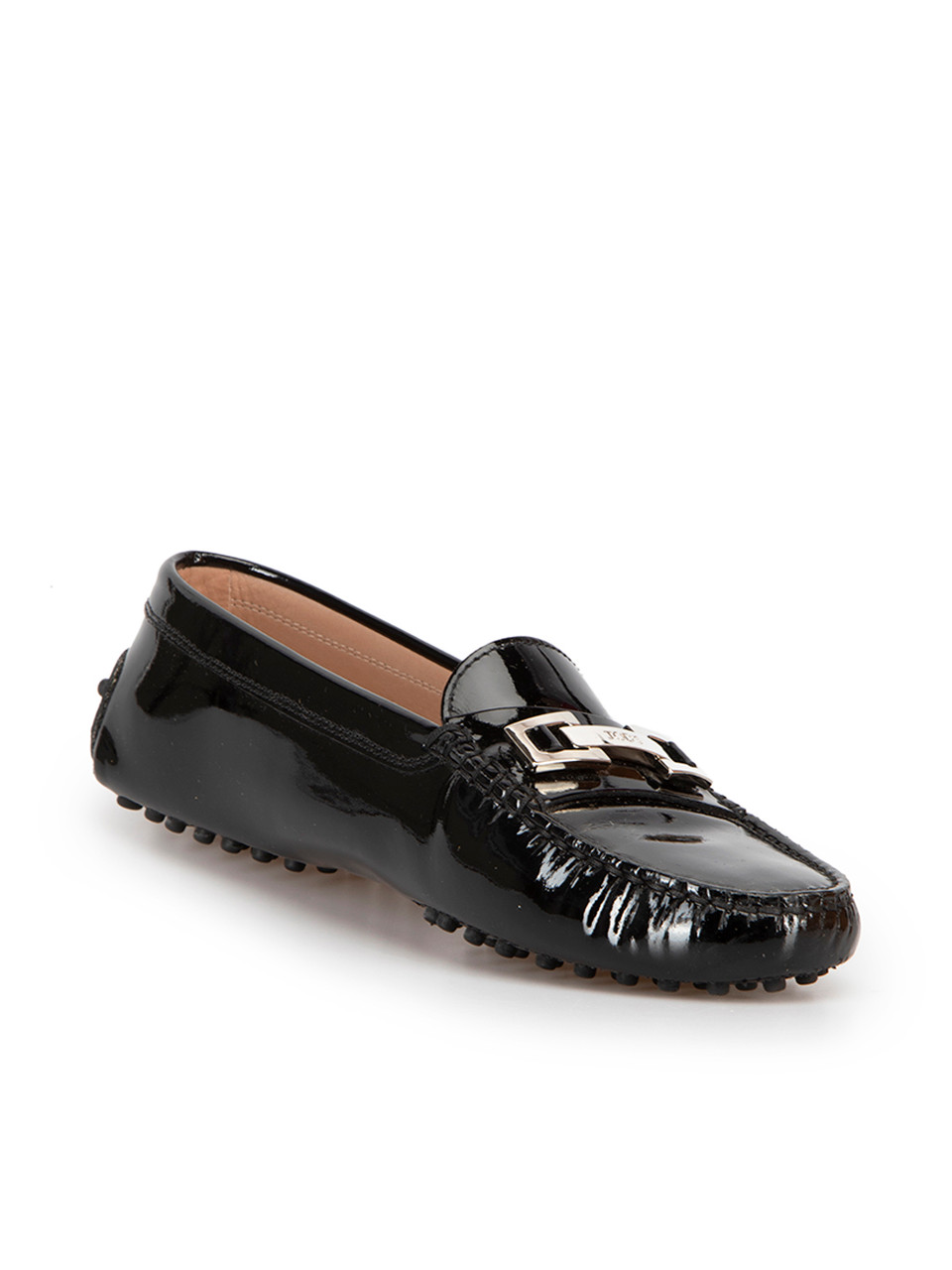 Tod's Black Patent Leather Driving Loafers