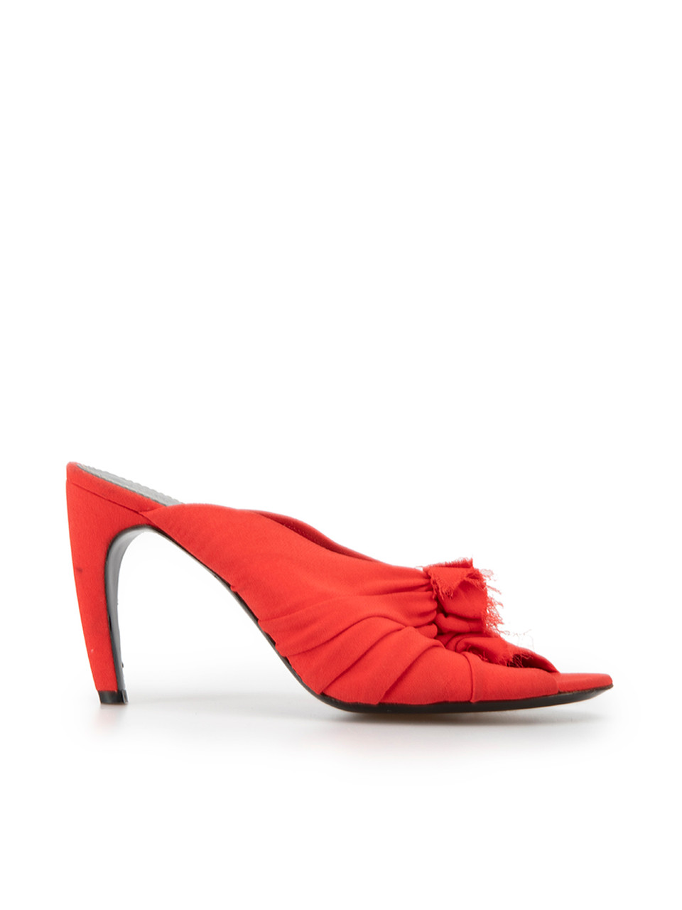 Proenza Schouler Red Gathered Frayed Sandals