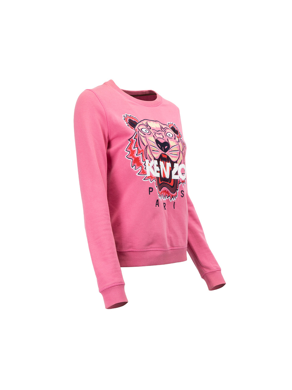 Kenzo Pink Tiger Logo Crew Neck Sweater