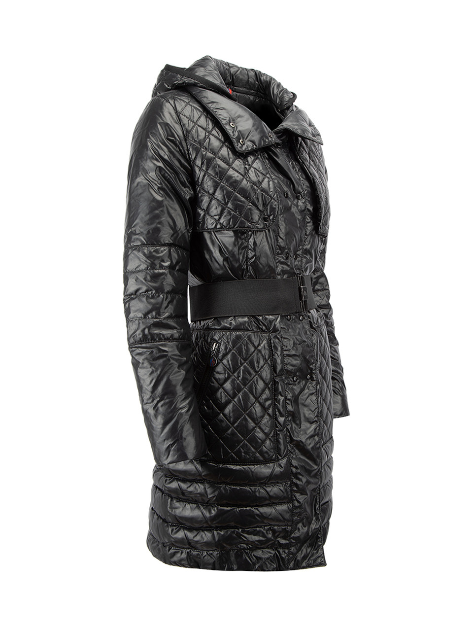 Moncler Anthracite Quilted Belted Puffer Coat