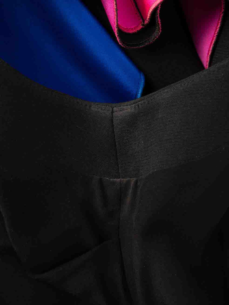 Roksanda Black Contrast Frill Neck Sleeveless Maxi Dress