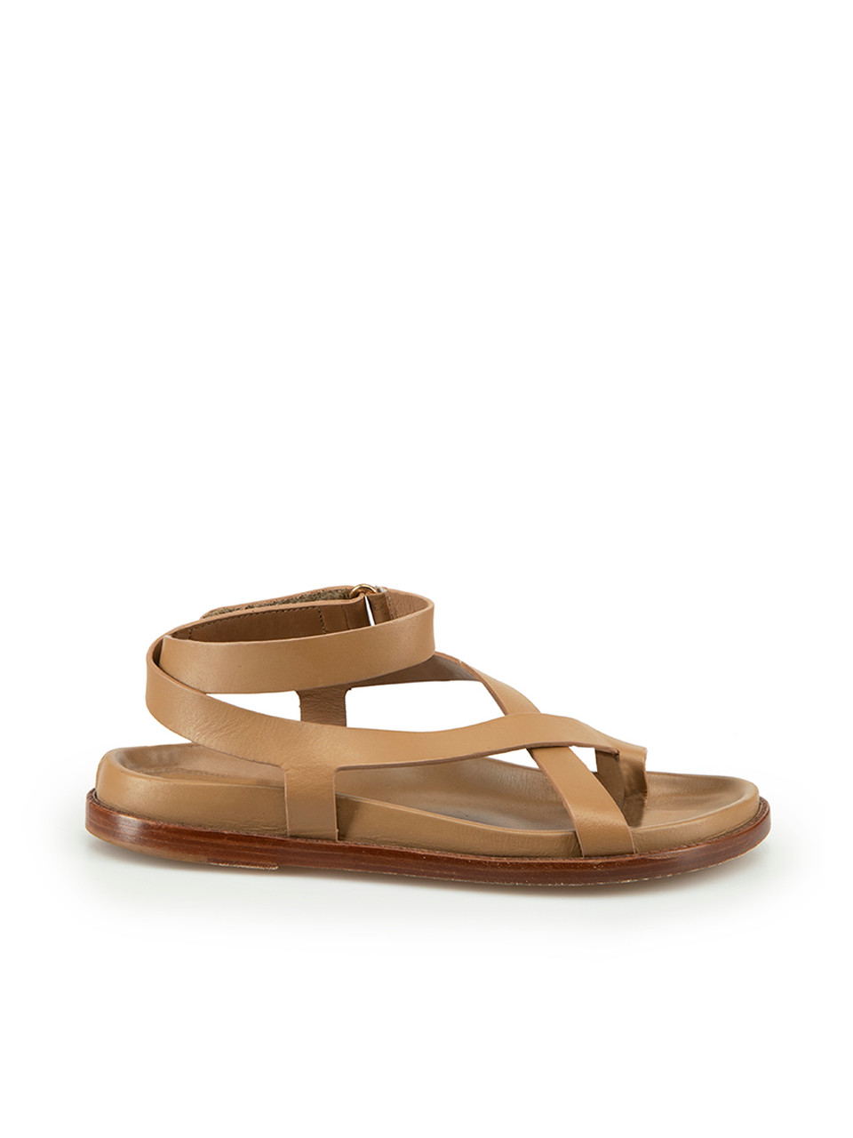 The Frankie Shop x Porte Paire Brown Leather Strap Sandals