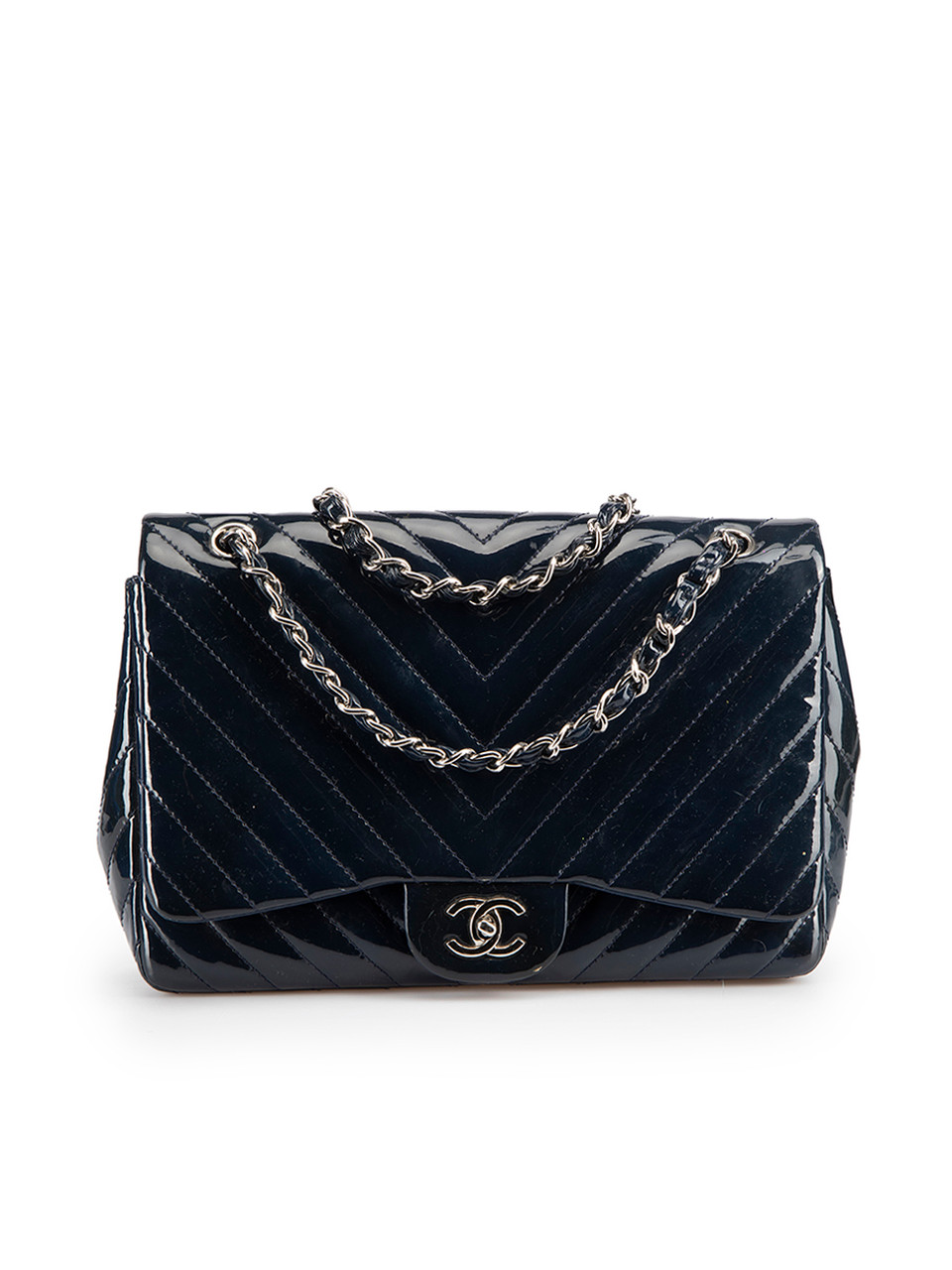 Chanel Chevron Quilted Lambskin Leather Clutch Flap Bag