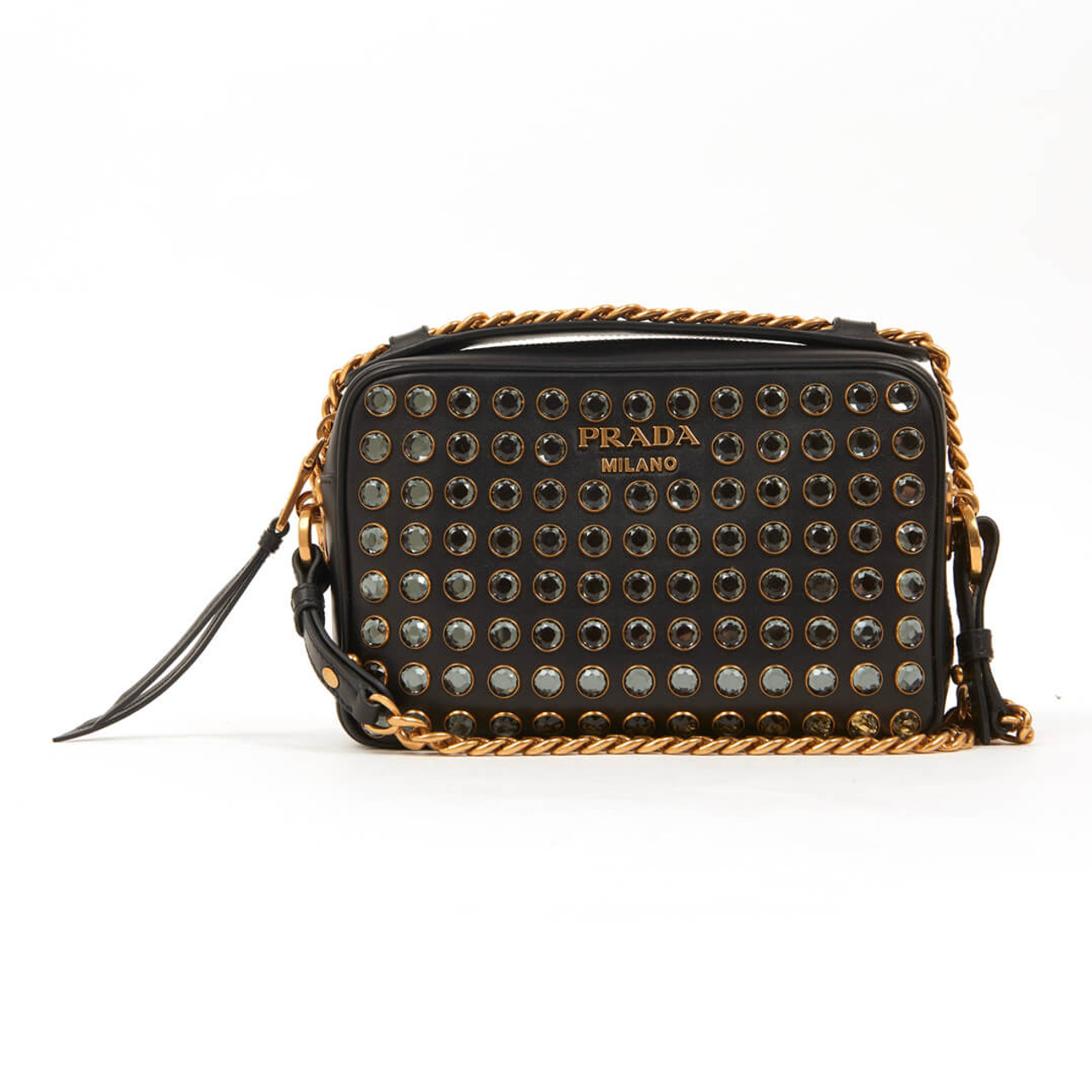 Prada diagramme studded sales camera bag