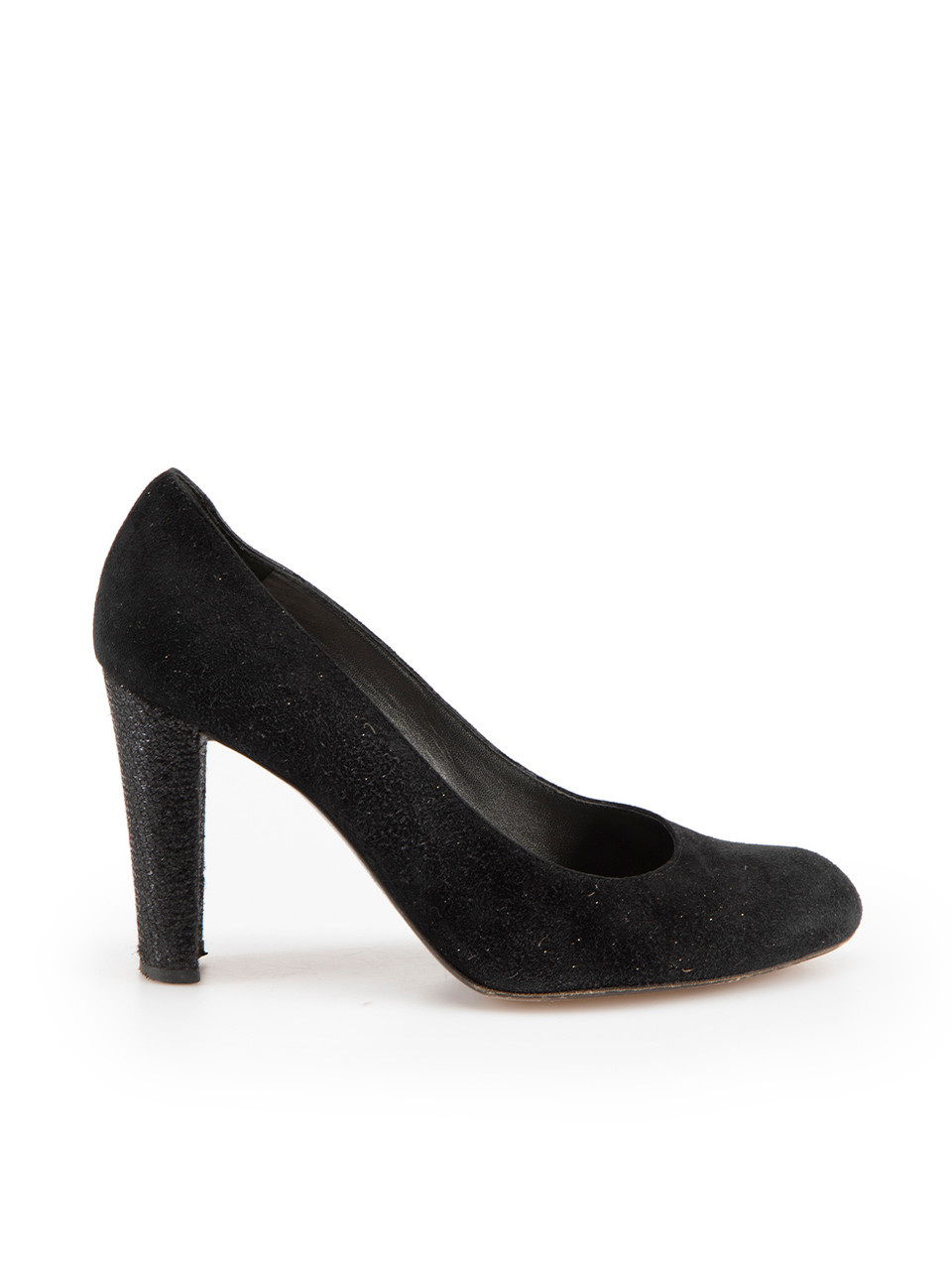 Stuart Weitzman Black Suede Glitter Pumps