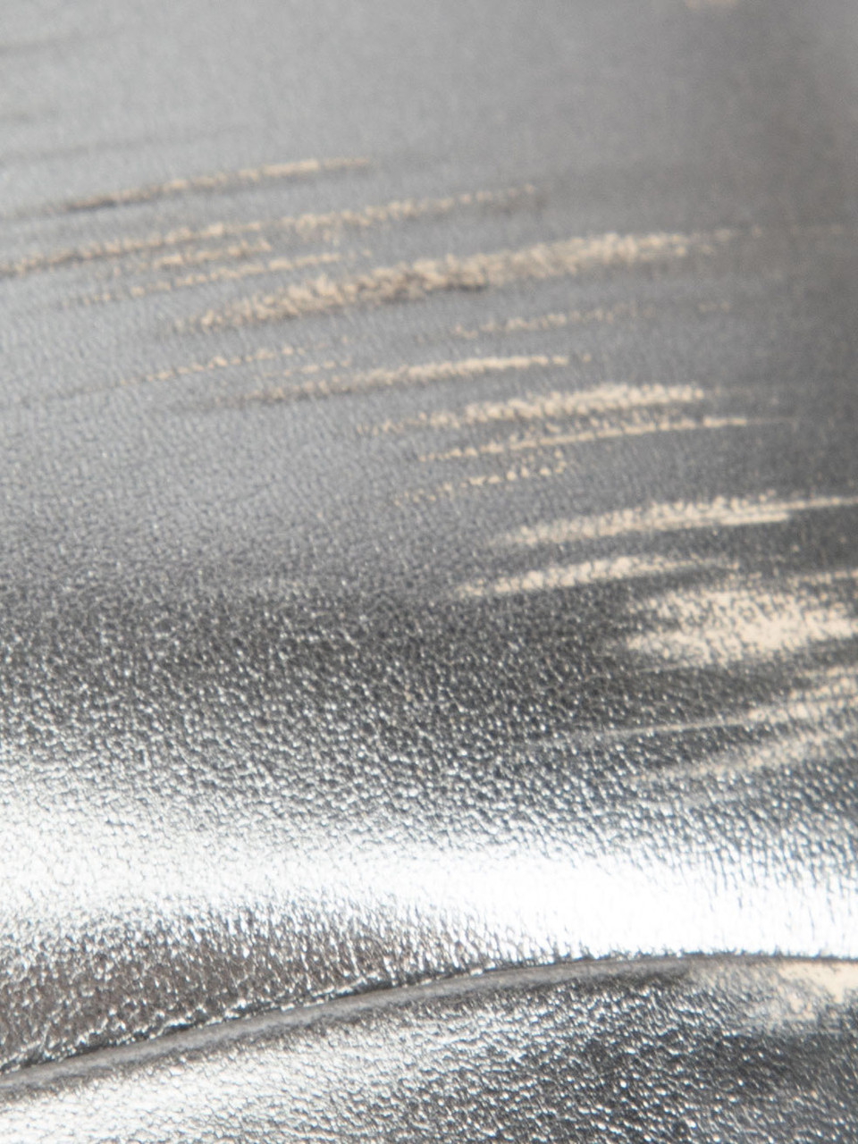 Salvatore Ferragamo Silver Leather Chain Accent Pumps