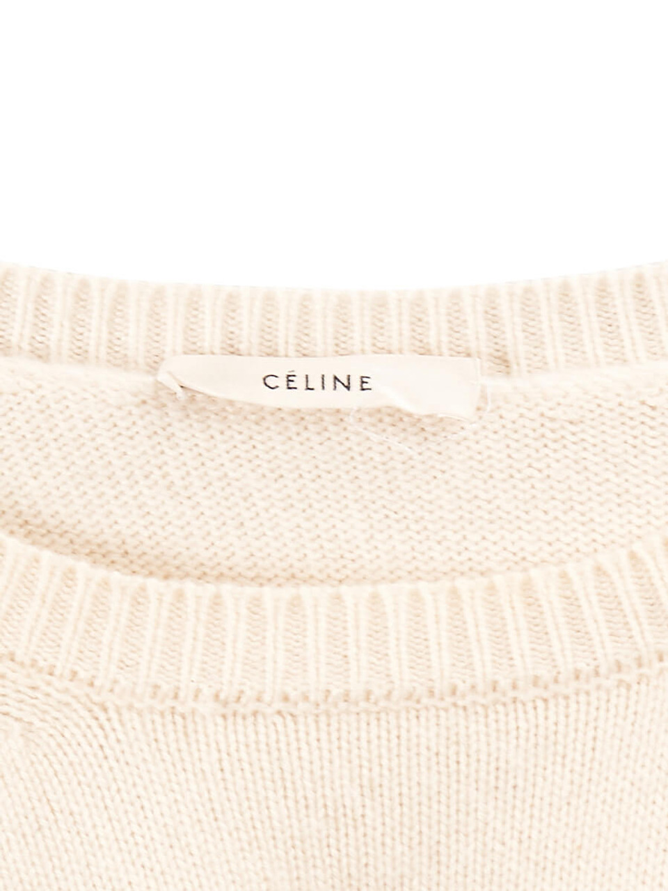 C√©line White Open Back Wool Knit Sweater