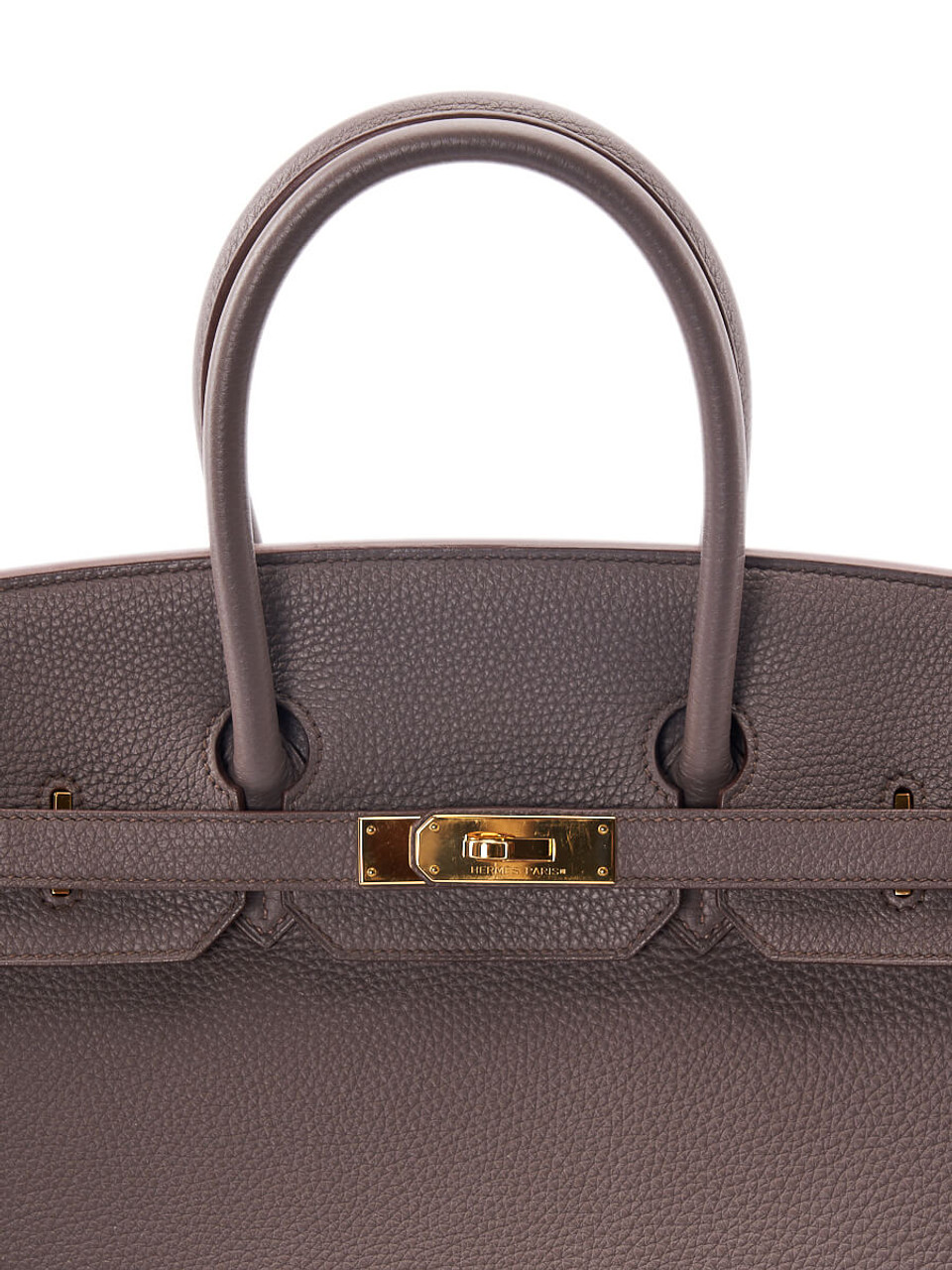 Birkin 35 leather handbag Hermès Grey in Leather - 33310706
