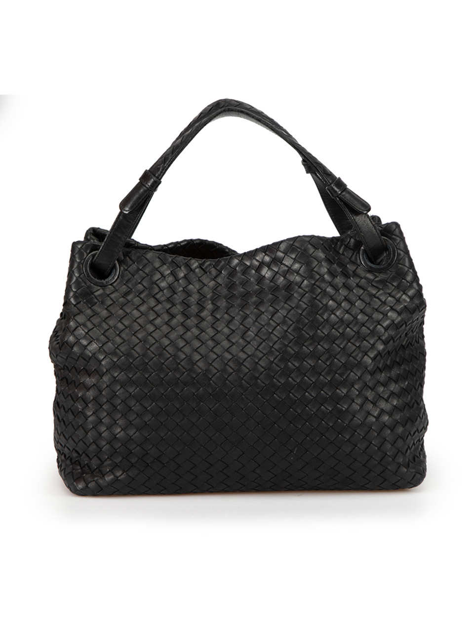 Used Bottega Veneta Black Bella Intrecciato Shoulder Bag