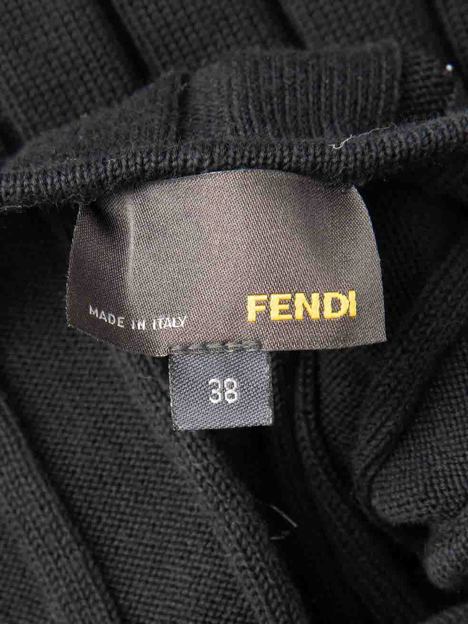 Fendi Black Rib Knit Mini Dress Fendi Black Rib Knit Mini Dress