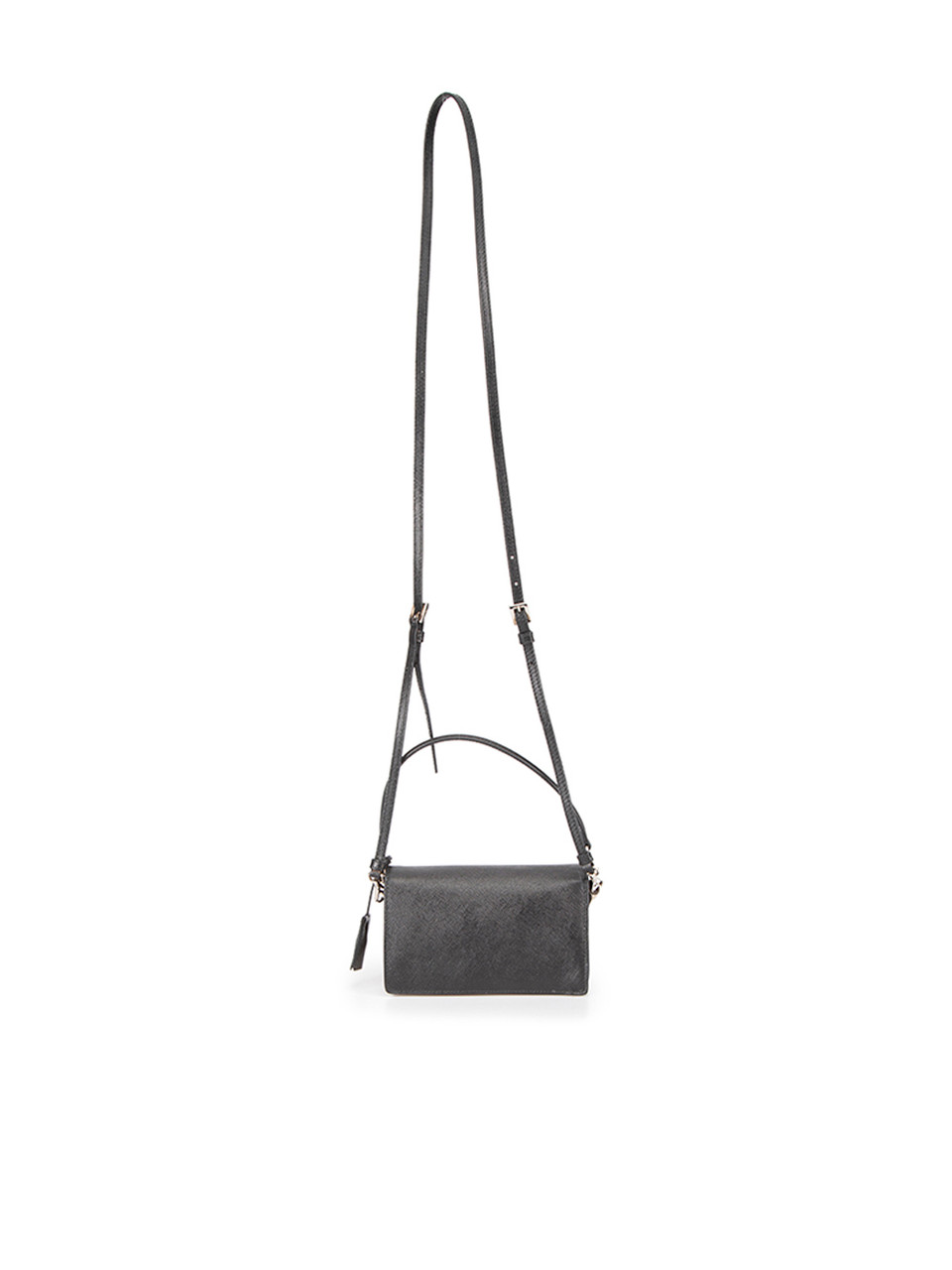 Prada Black Scotchgrain Leather Mini Crossbody