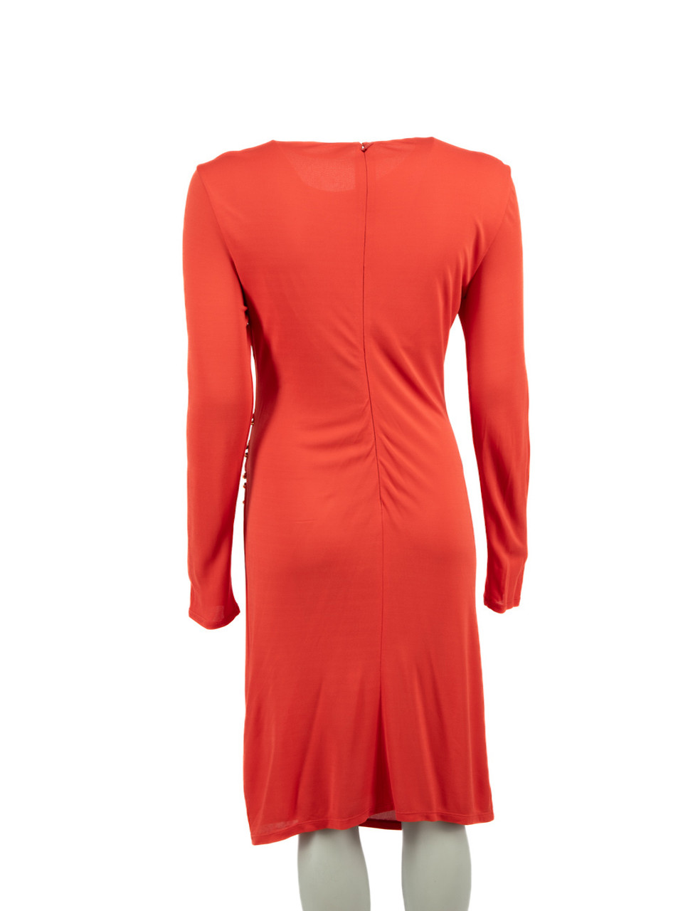 Roberto Cavalli Red Ruched Midi Dress