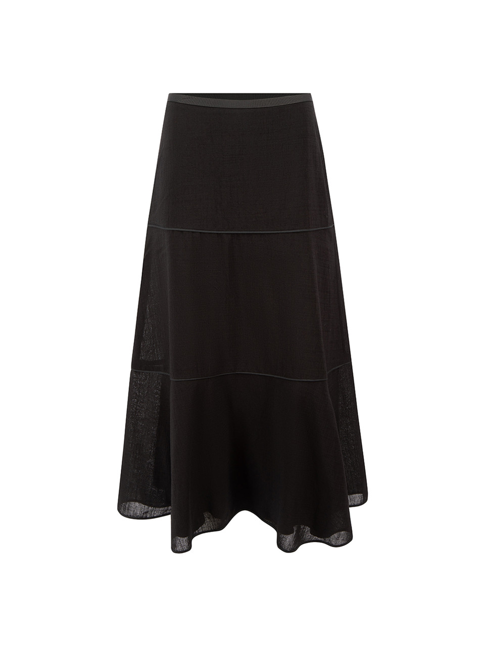 Used Cefinn Black Tiered Midi Skirt CSD