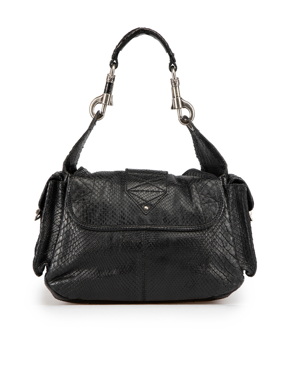 Dior Limited Edition Black Snakeskin Shoulder Bag