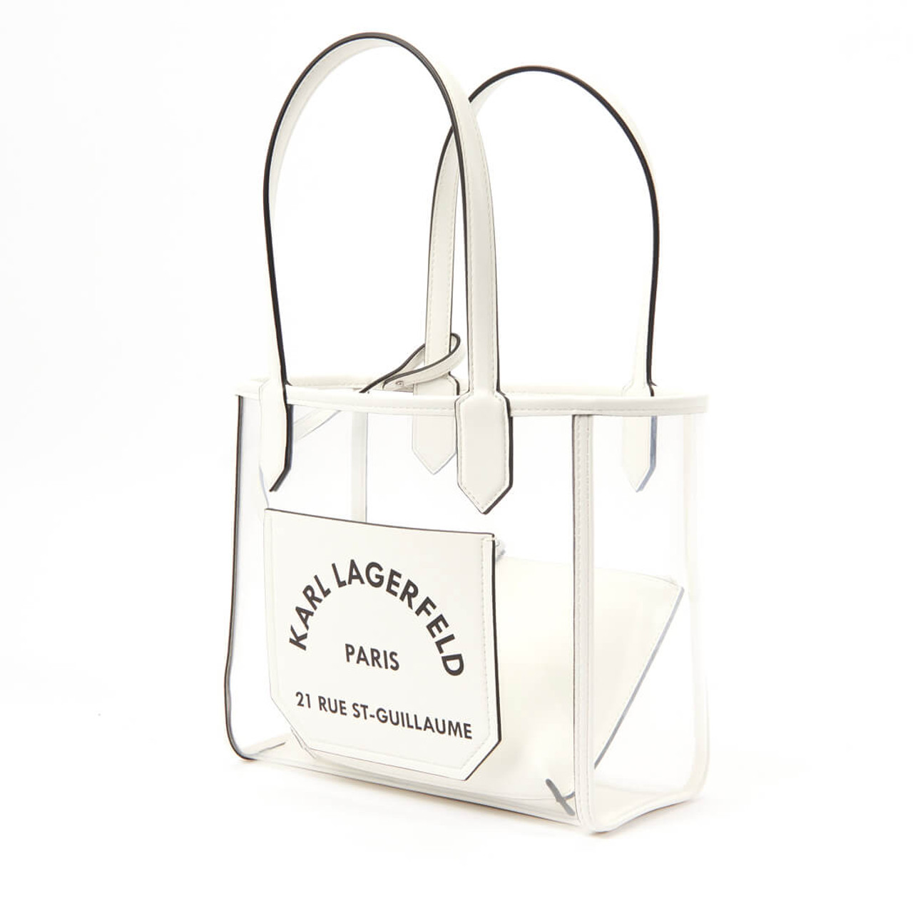 Karl Lagerfeld K/journey Transparent Tote in White