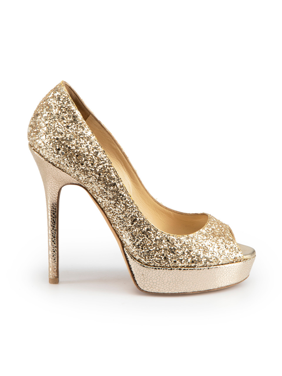 Gold glitter sales platform heels