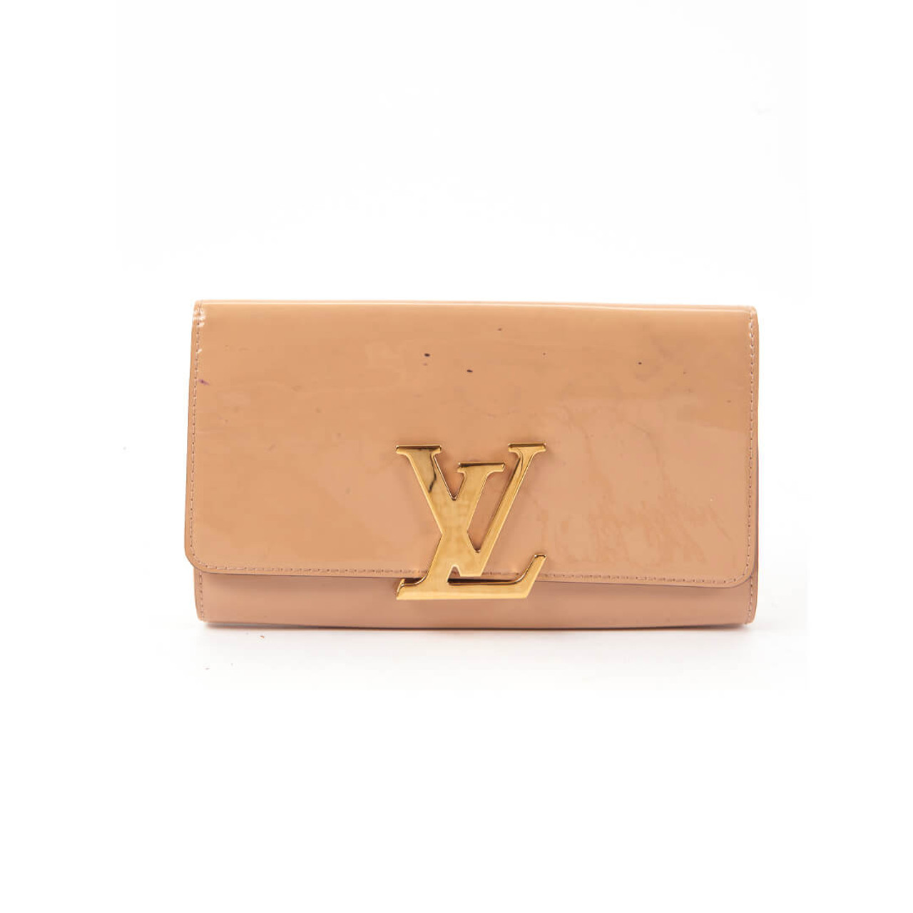 Patent leather clutch bag Louis Vuitton Beige in Patent leather - 21515154