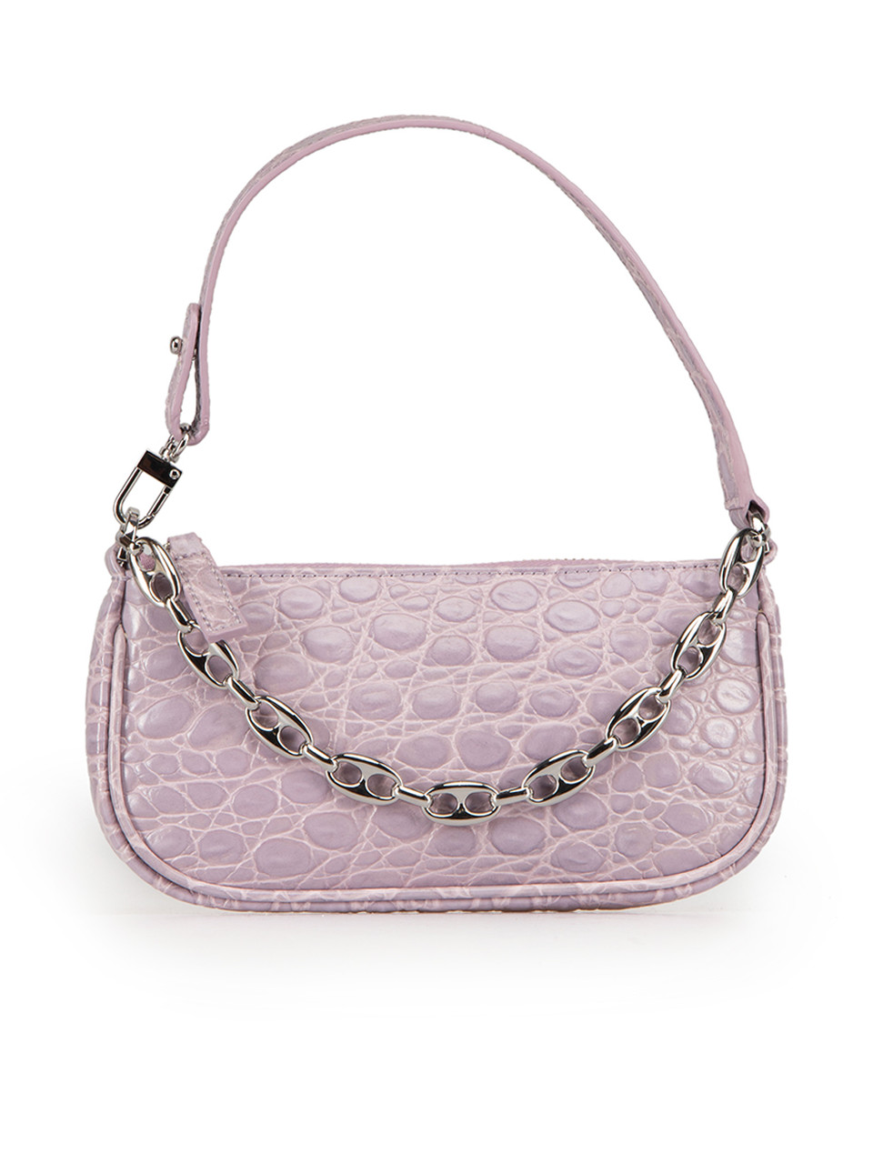 Lilac Rachel Croc Embossed Mini Shoulder Bag