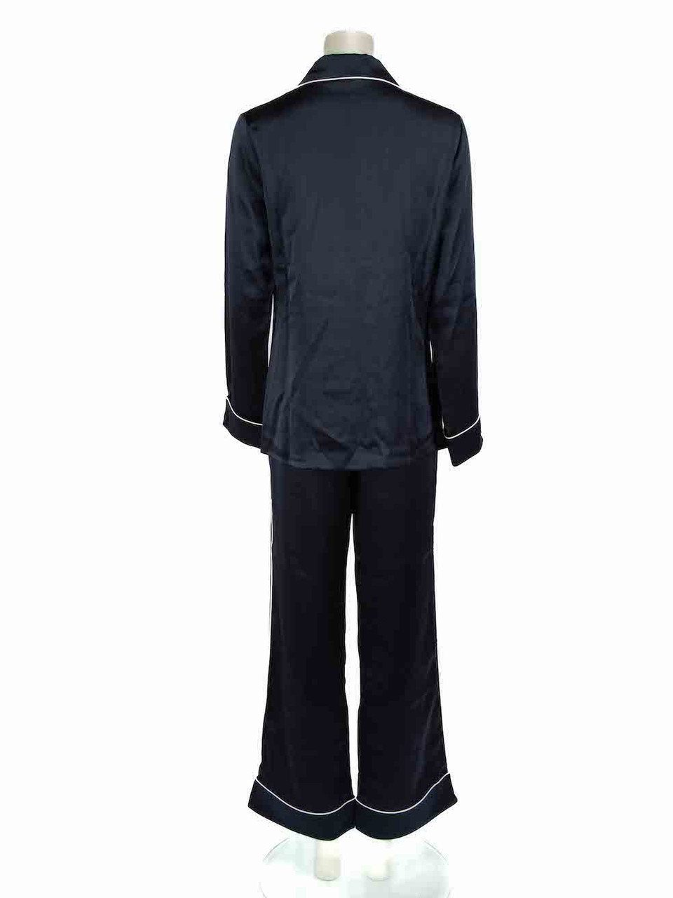 Olivia Von Halle Silk Coco Pyjama Set - Navy - S