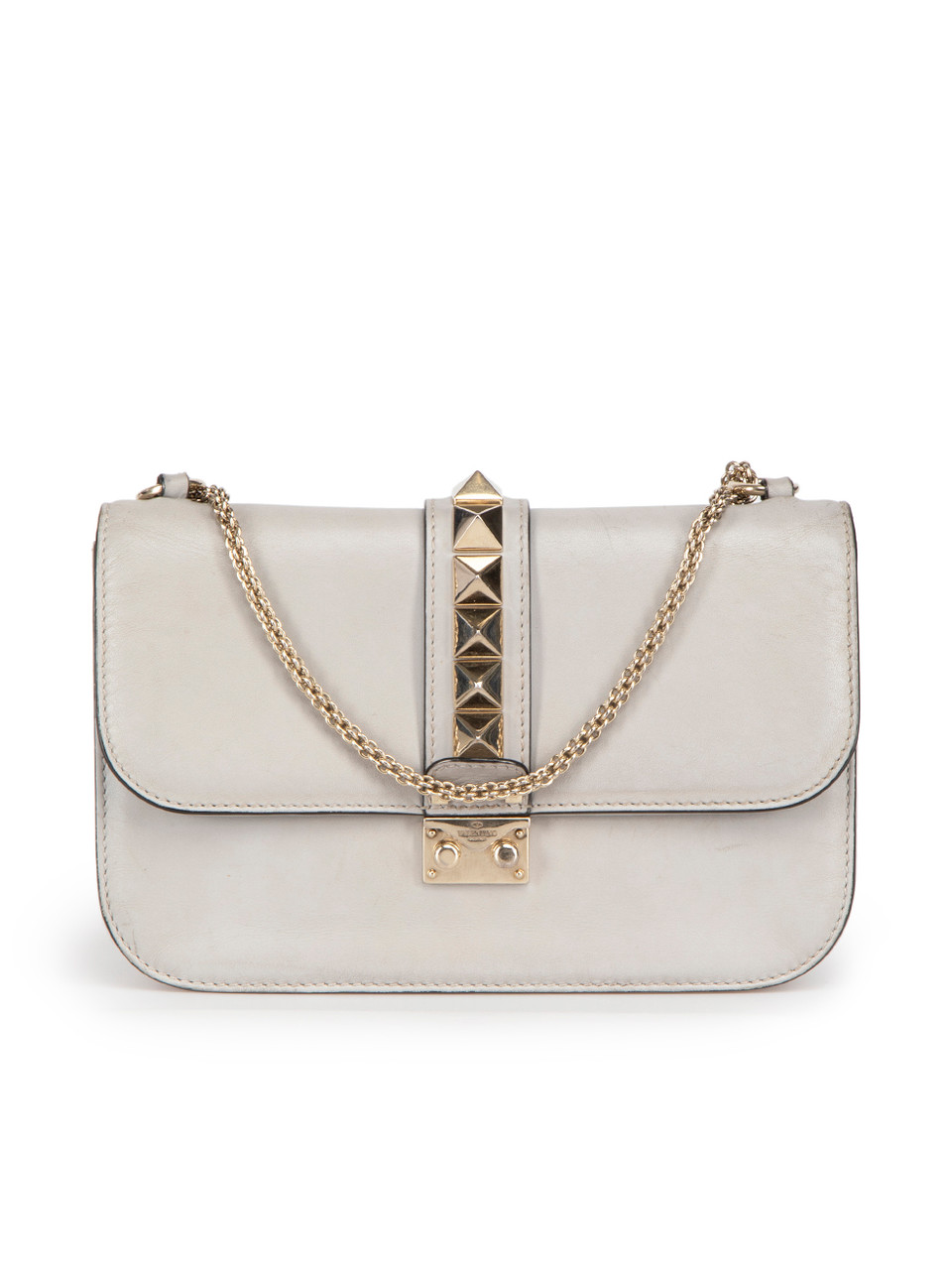 Pre Loved Valentino Small Rockstud Glam Lock Shoulder Bag